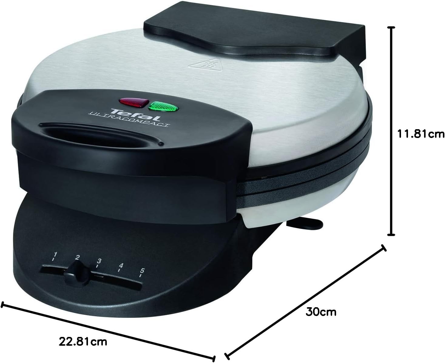 Tefal - Gaufrier WM310D - 1000W - plaques cœur antiadhésives, régulateur de température, bac récupérateur