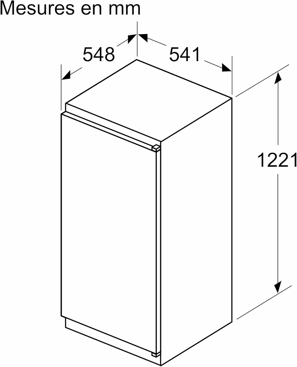 Bosch - KIR41NSE0 Série 2 - 122,1x54,1cm - Petit réfrigérateur encastrable 204L KIR41NSE0