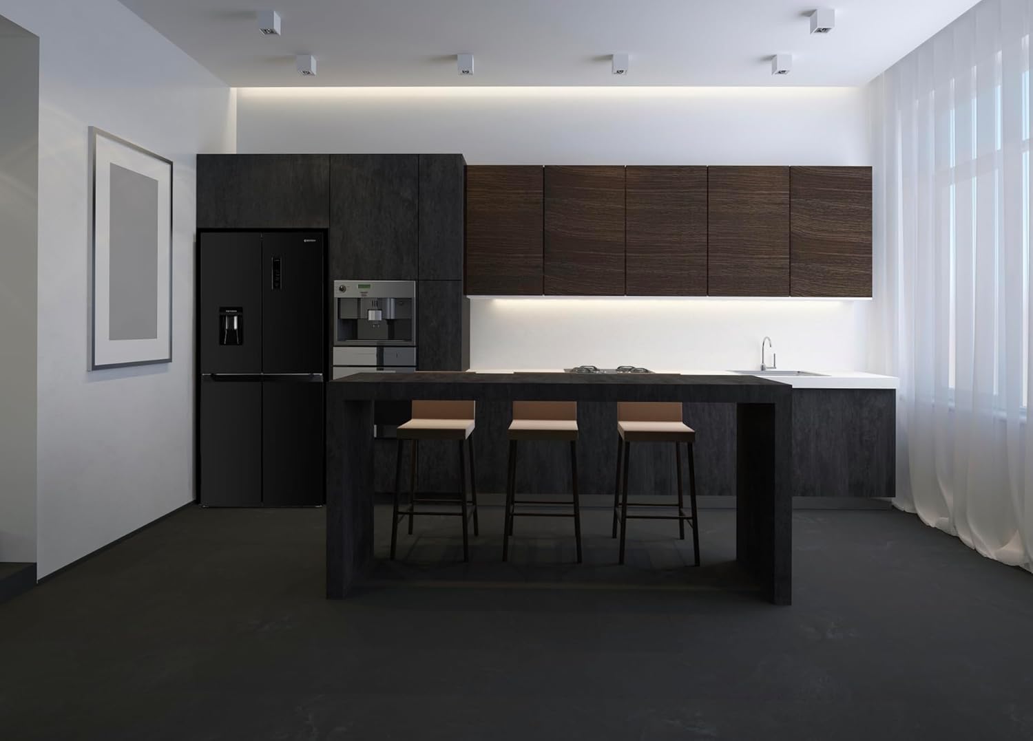 GEDTECH - Réfrigérateur multi-portes 470L, No Frost, noir - GMP470BL