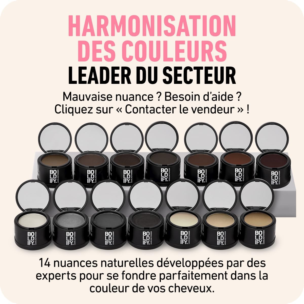 BOLDIFY - Poudre de racine cheveux gris - 10g - retouche instantanée, effet naturel