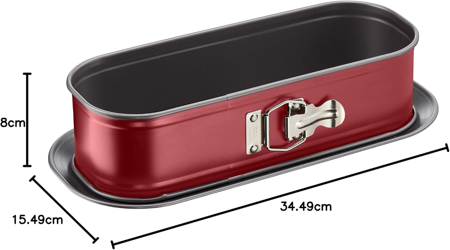 Tefal - Delibake moule à cake, charnière, 30x11cm, rouge/gris - J1640314