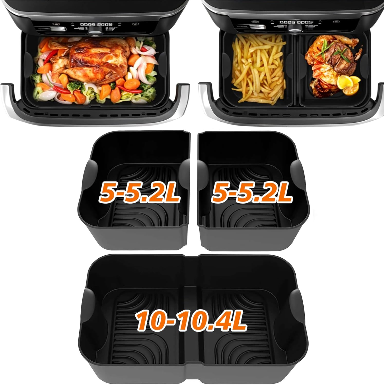 Moule silicone - pour friteuse à air - 10,4L, 10L - compatible Ninja/COSORI - AF500EU