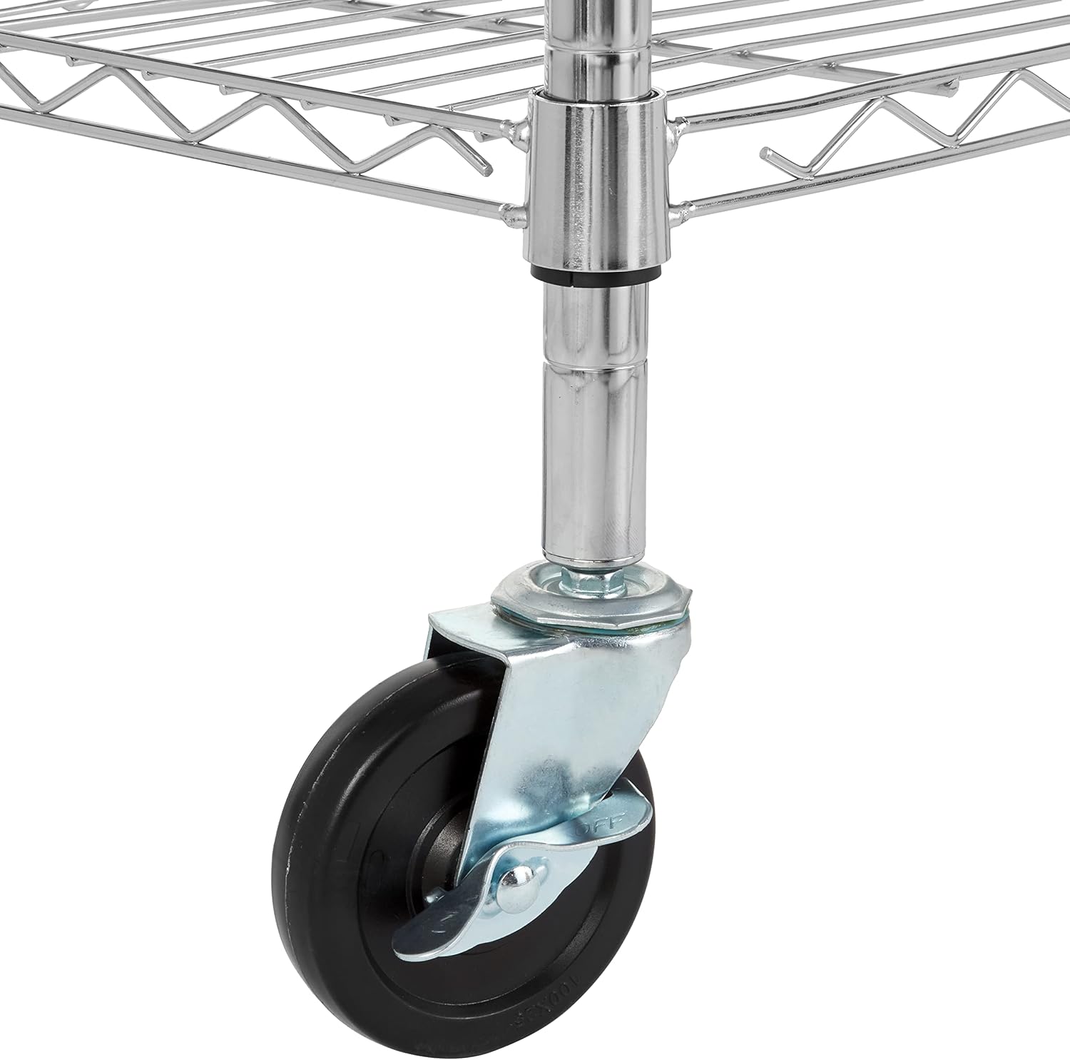 Amazon Basics - desserte micro-ondes 2 étagères bois/chromé - 53x38x93cm