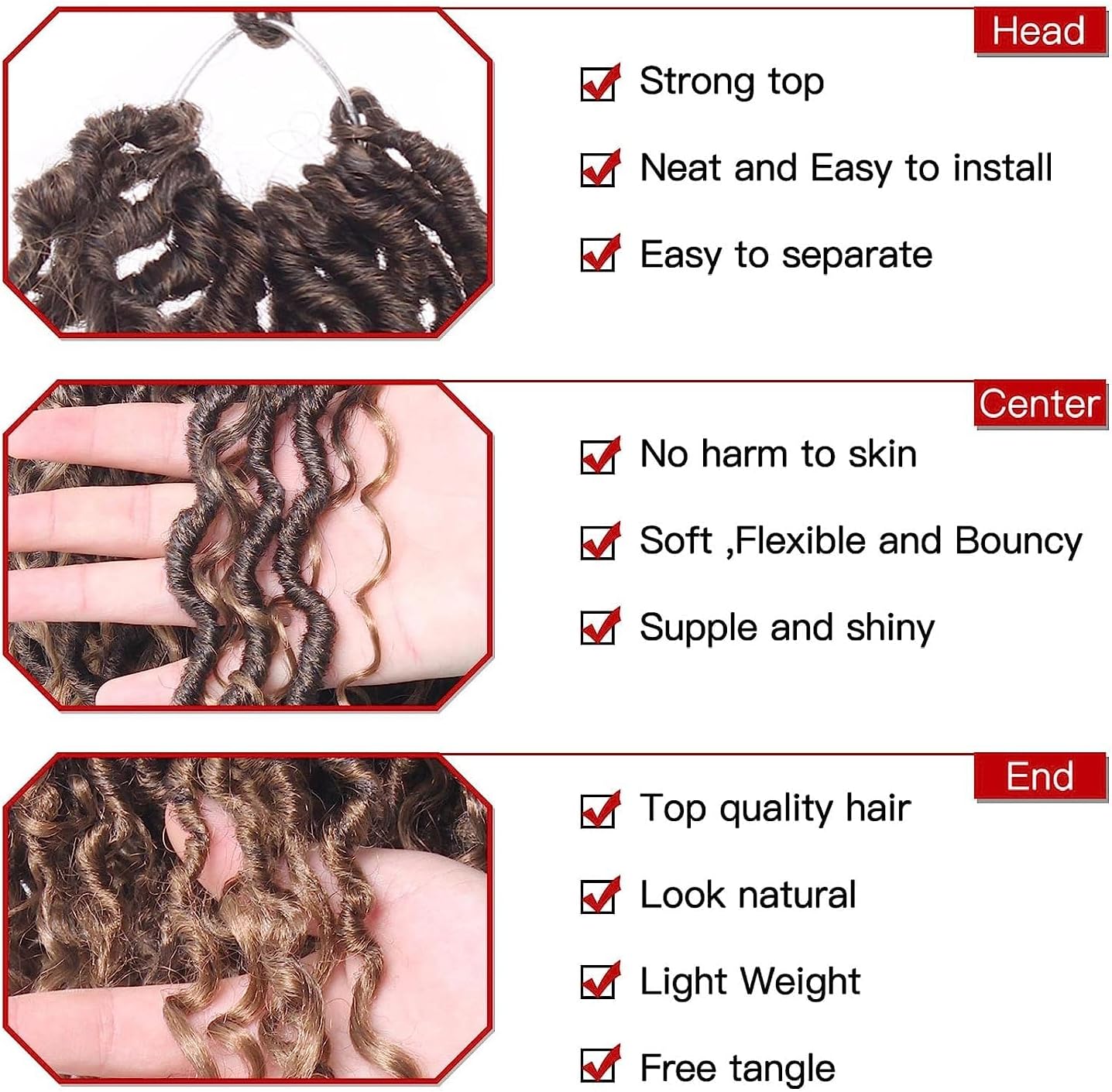 Xtrend - Ombre Goddess Faux Locs - 10 pouces - extensions synthétiques, 8 paquets, 14 mèches par paquet, style bohème, T
