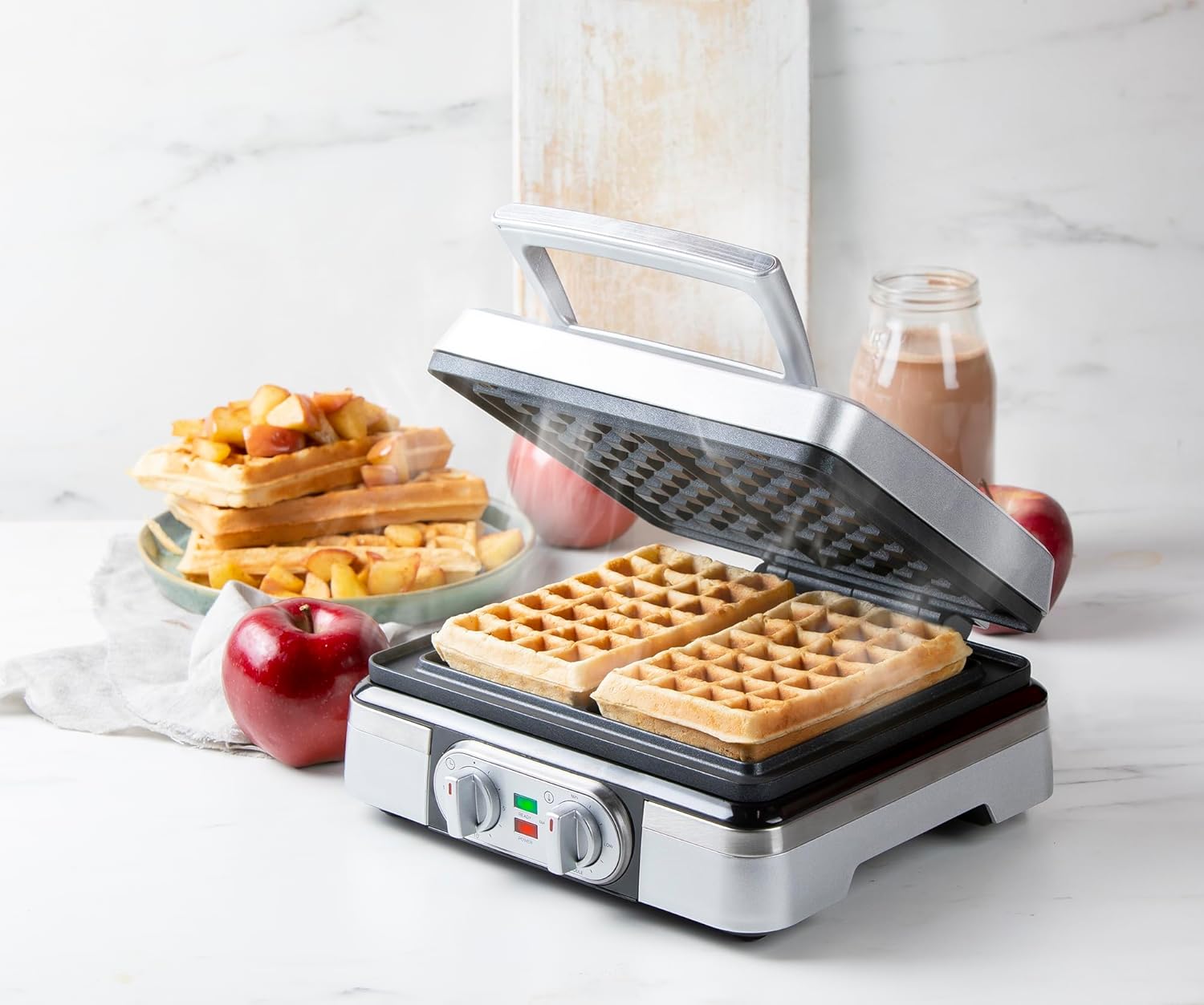 DOMO - gaufrier série DO9149W - 4x7 cm - minuterie, inox, DO9149W