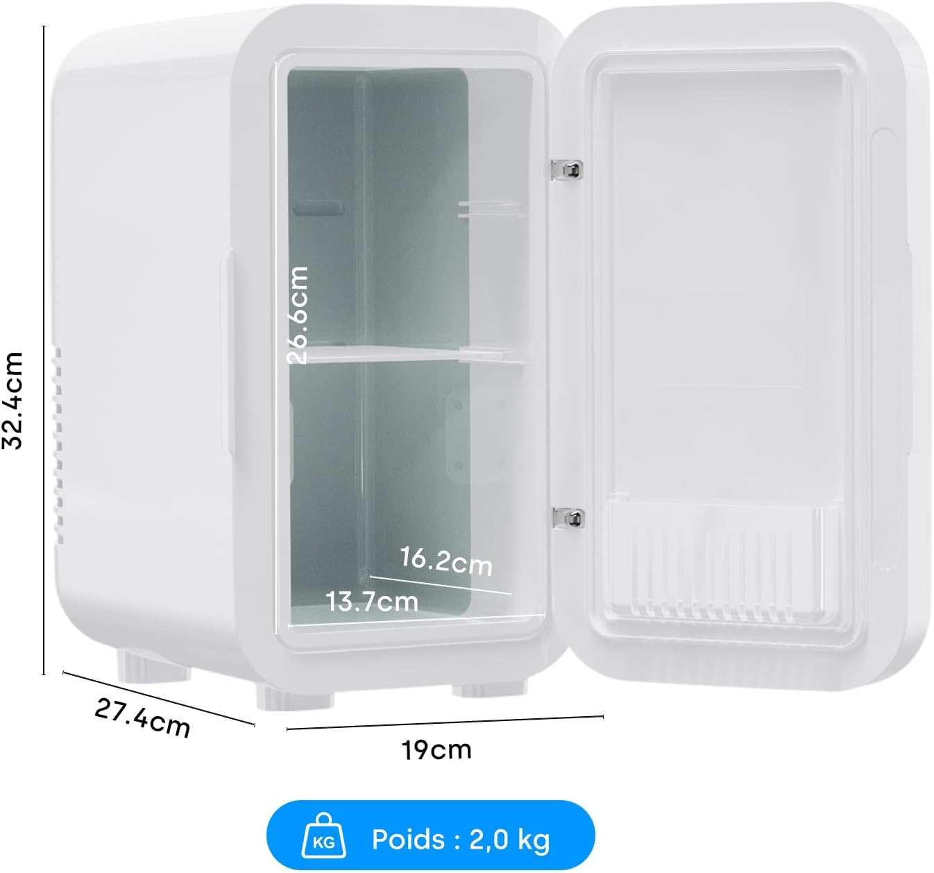 Enventor - Mini Frigo série compacte - 6L - AC/12V, chaud/froid, portable