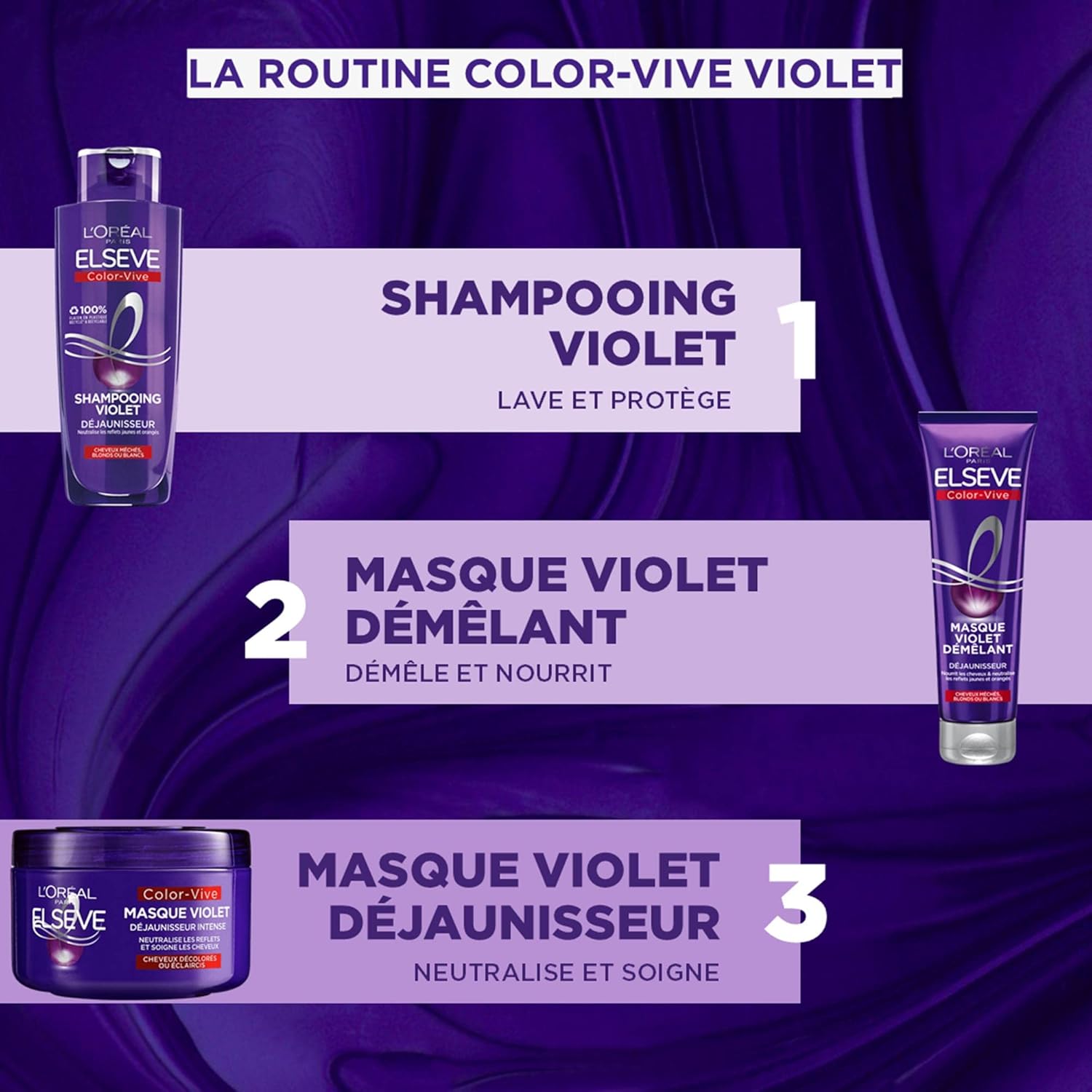 L'Oréal Paris - Elseve Color-Vive - 200ml - Shampooing violet anti-reflets jaunes