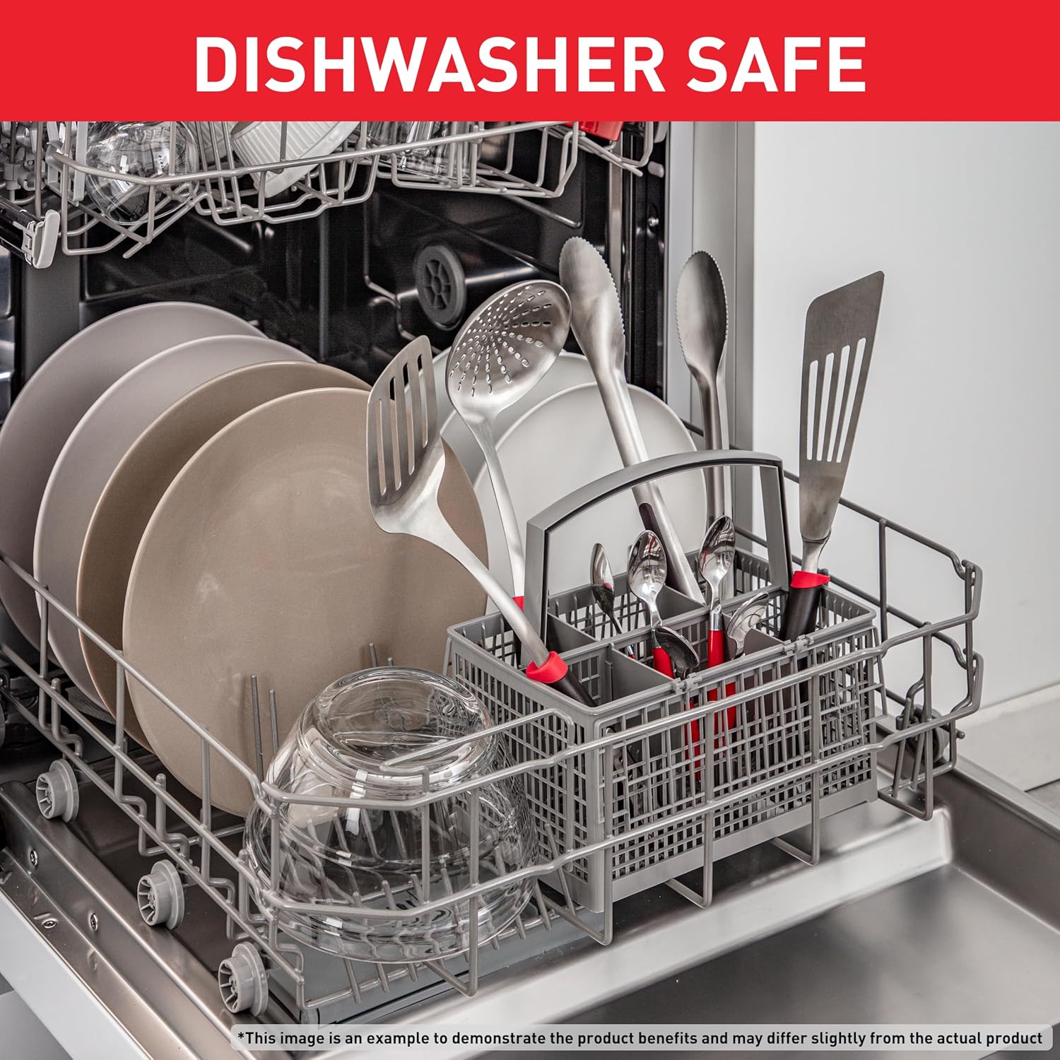 Tefal - Ingenio Inox - 35.15x9.2x7 cm - fouet inox, noir et rouge