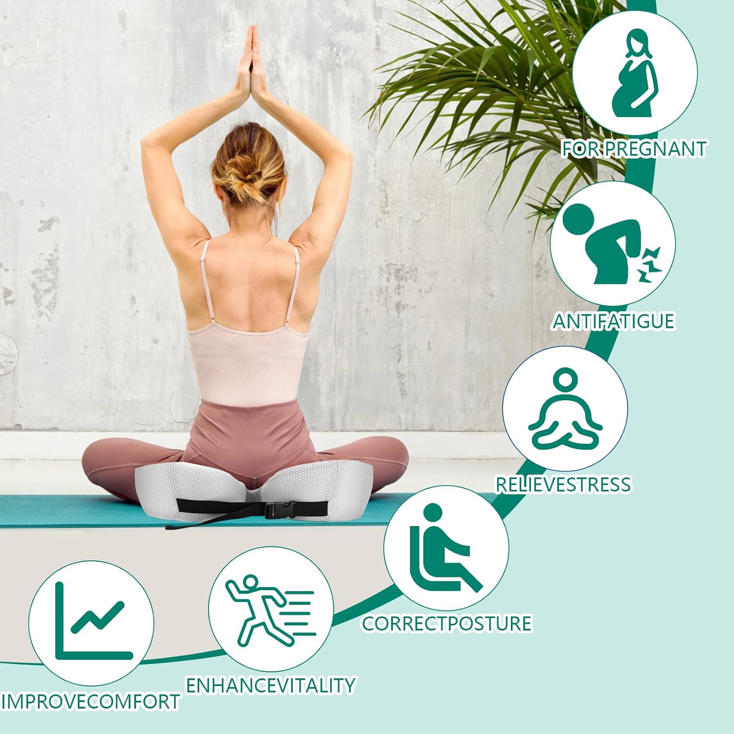 Coussin orthopédique - mémoire de forme - largeur réglable - soulage hanches et coccyx