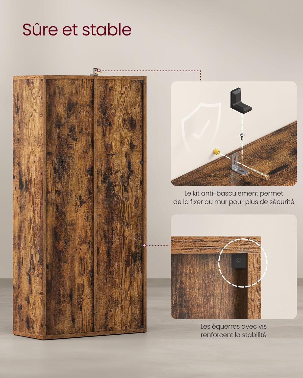 VASAGLE - bibliothèque cubique série LBC27BX - 7 compartiments, rangement salon, marron rustique - LBC27BX