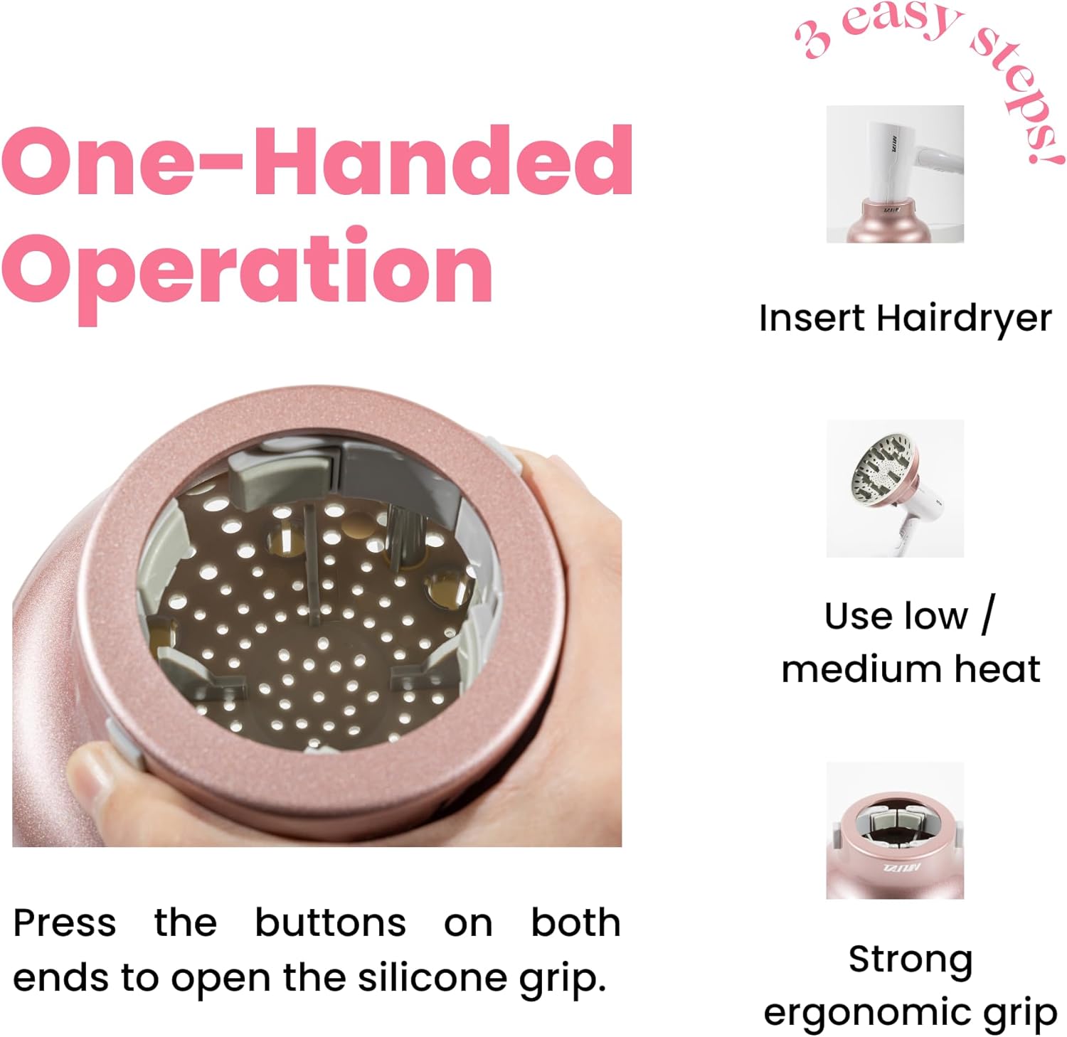 Diffuseur universel cheveux bouclés 4.4-6.6 cm anti-frisottis bleu