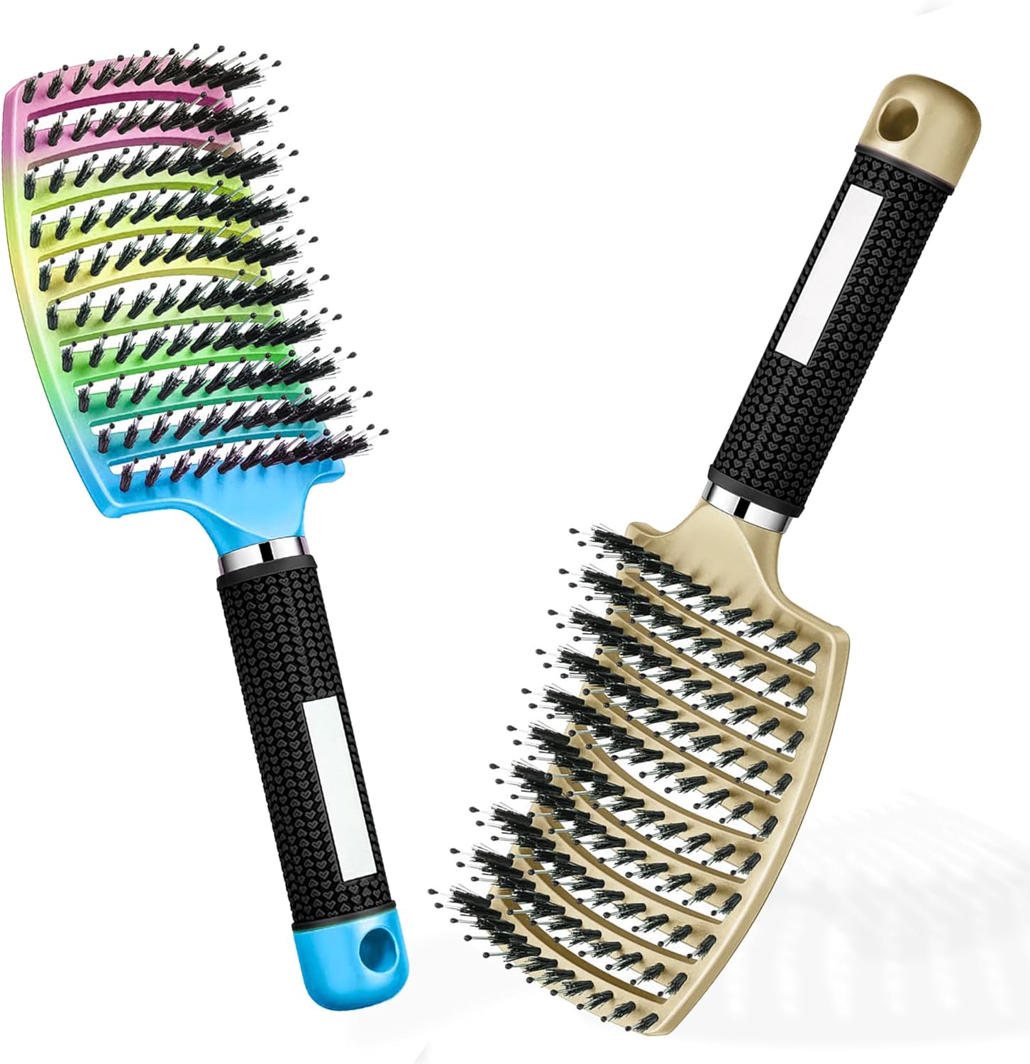 Brosse à Cheveux - démêlante, poils sanglier/nylon, anti-casse, multi-types