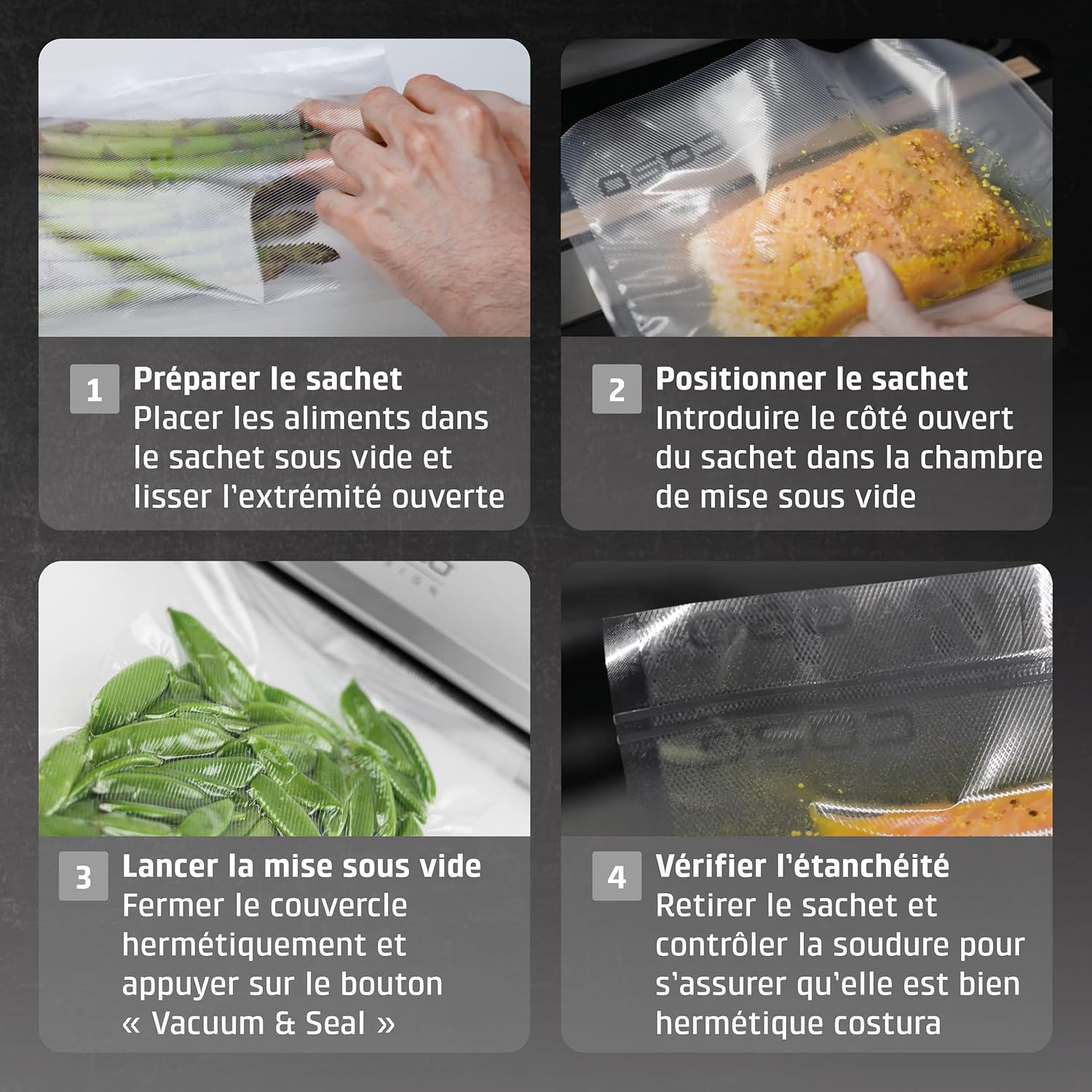 CASO - VC 10 - 30 cm - mise sous vide, argenté, longue conservation