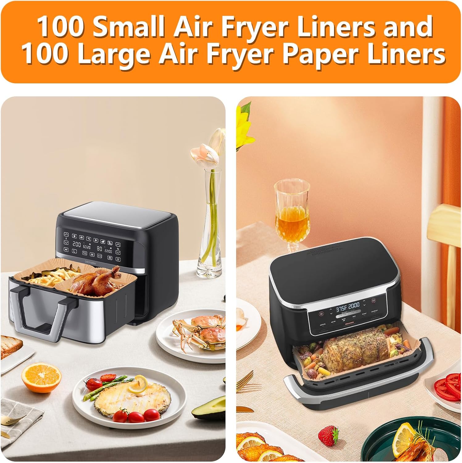 Papier pour friteuse à air - Flex Drawer dual zone - 5,2L & 10,4L - lot de 150 pièces - AF500EU