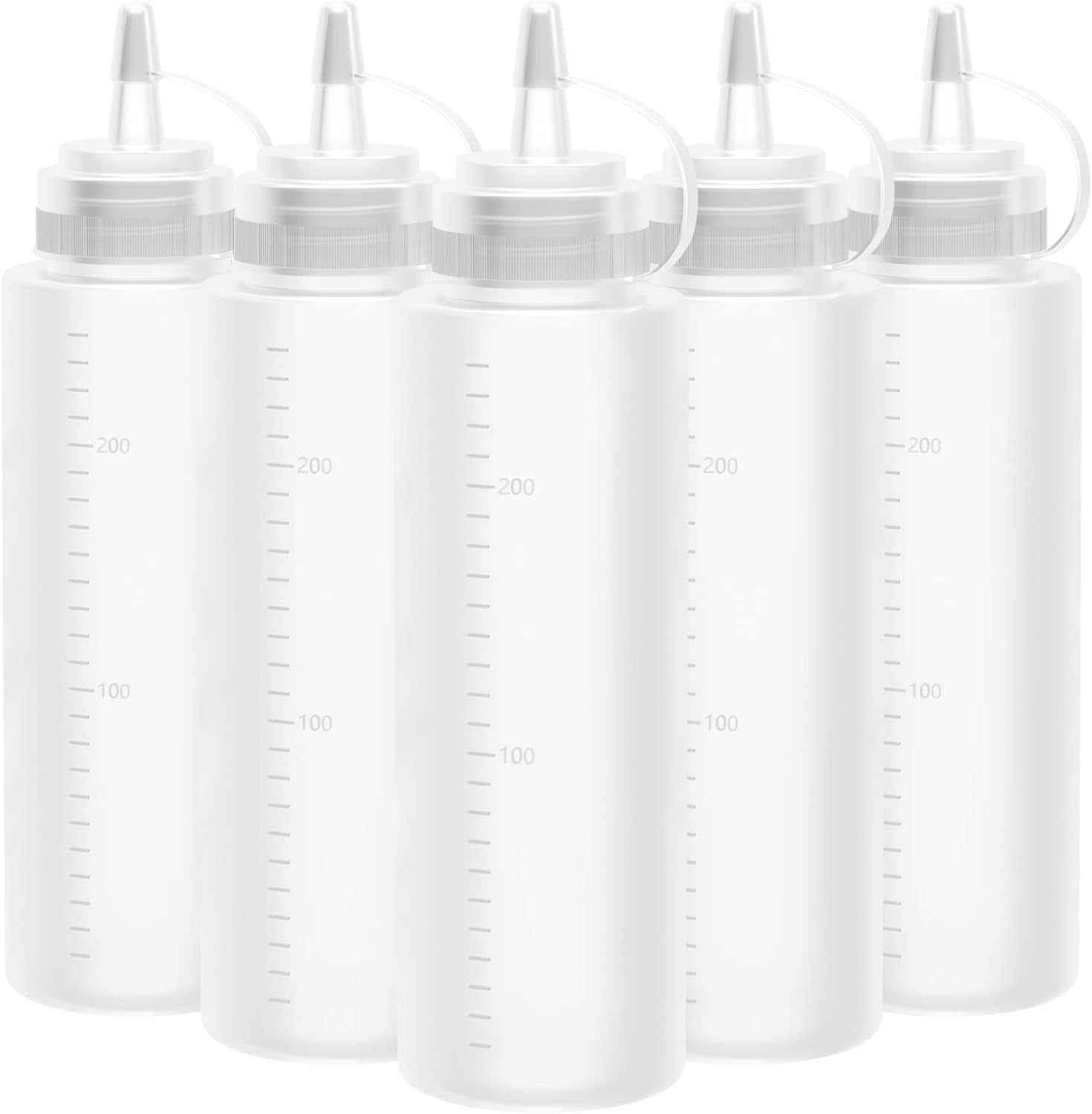 Bouteille sauce - lot de 5 - 250ml - plastique souple, transparent