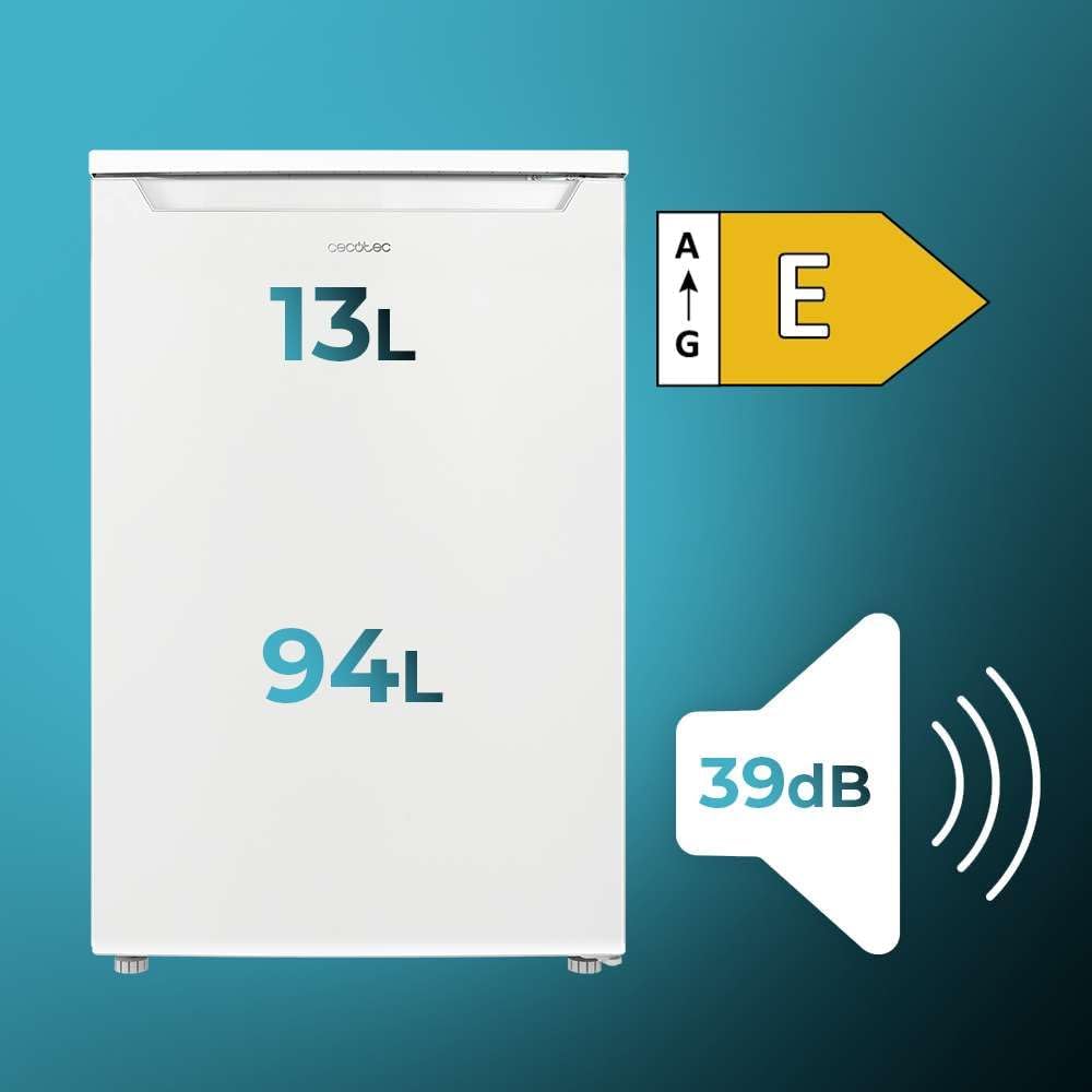 Cecotec - Mini réfrigérateur compact 107L, porte réversible, silencieux, TT 107