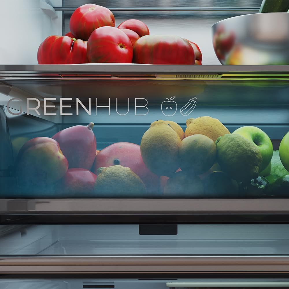 Cecotec - Bolero CoolMarket Combi F2D - 185x59,5cm - 395L, Inverter, No Frost, Black Glass F2D395