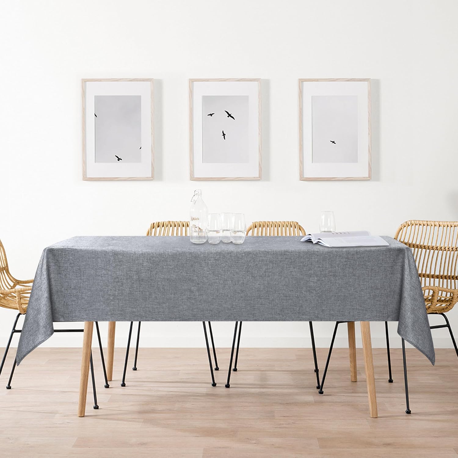 DWCN - nappe moderne aspect lin 110x110cm, lavable et imperméable