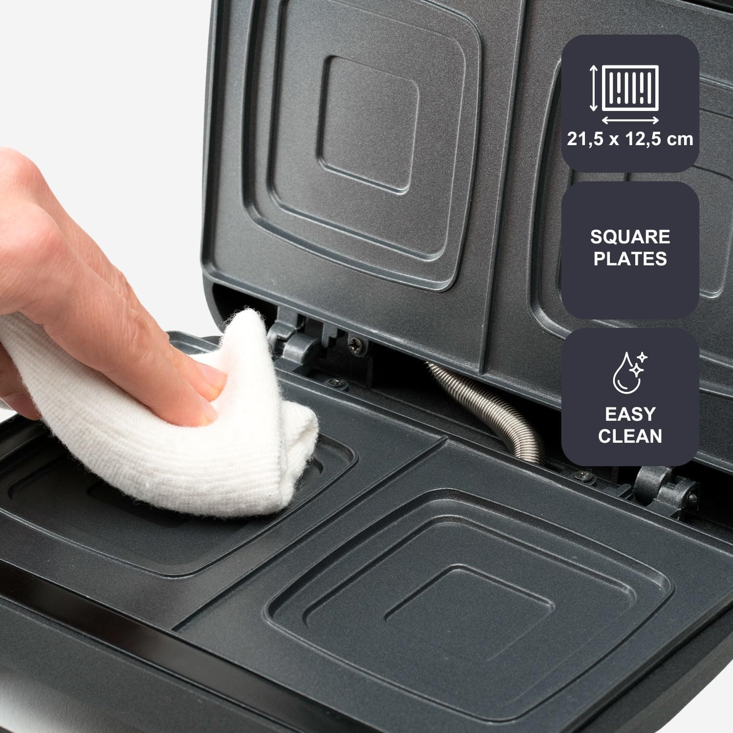 BLACK+DECKER - machine à sandwich 750W - 2 sandwiches - plaques antiadhésives