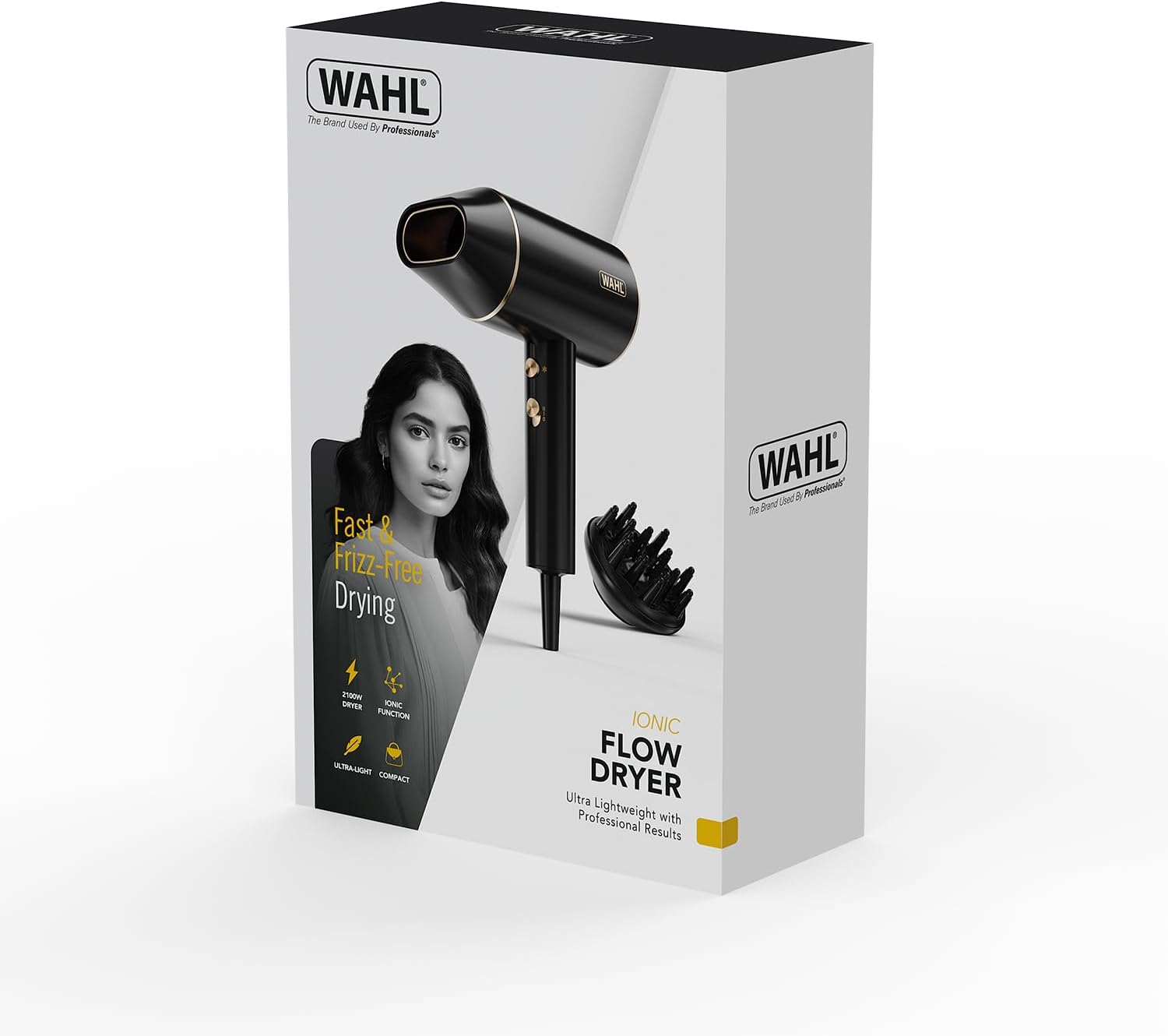 WAHL - Ionic Flow - compact, léger, puissant, séchage rapide, sans frisottis
