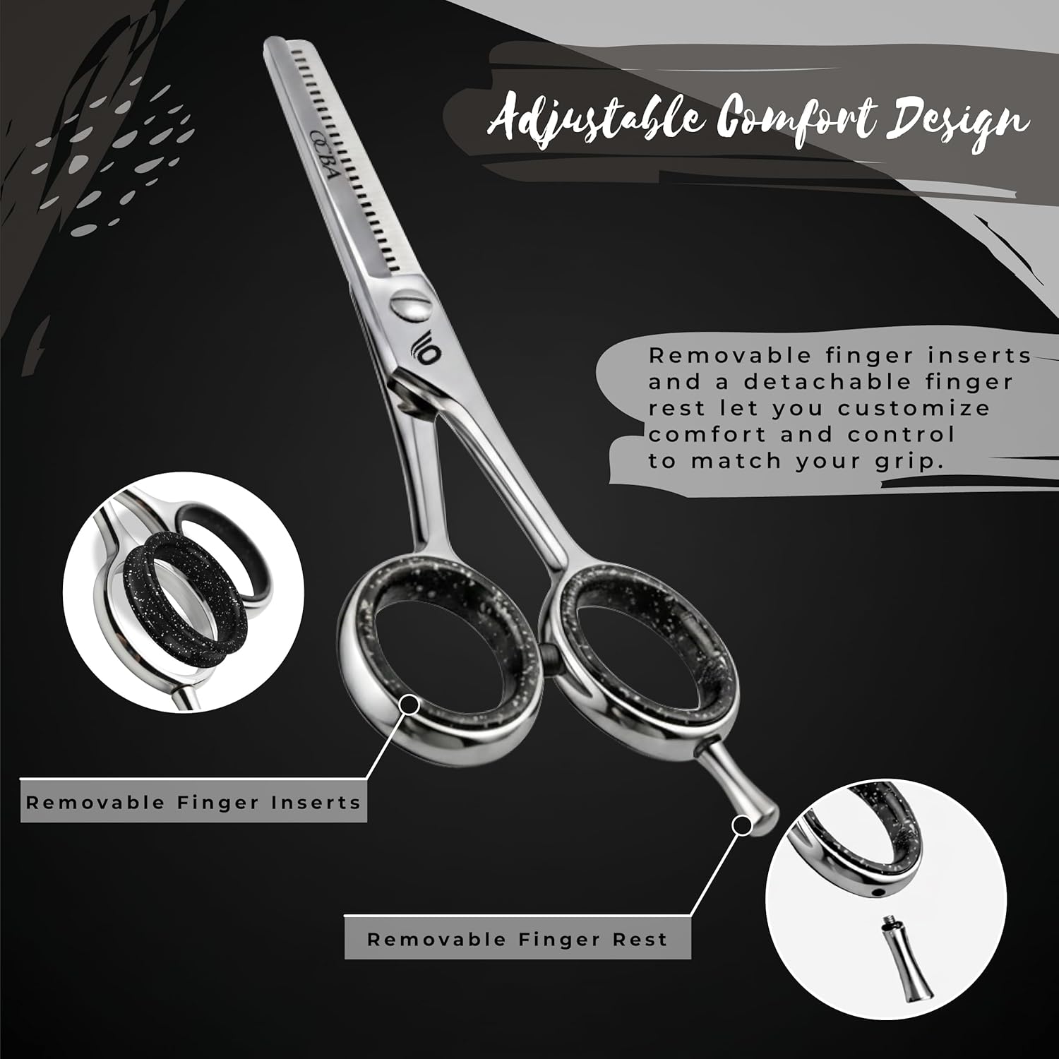 Ciseaux de coiffure professionnels 6'' acier inoxydable coupe effilage