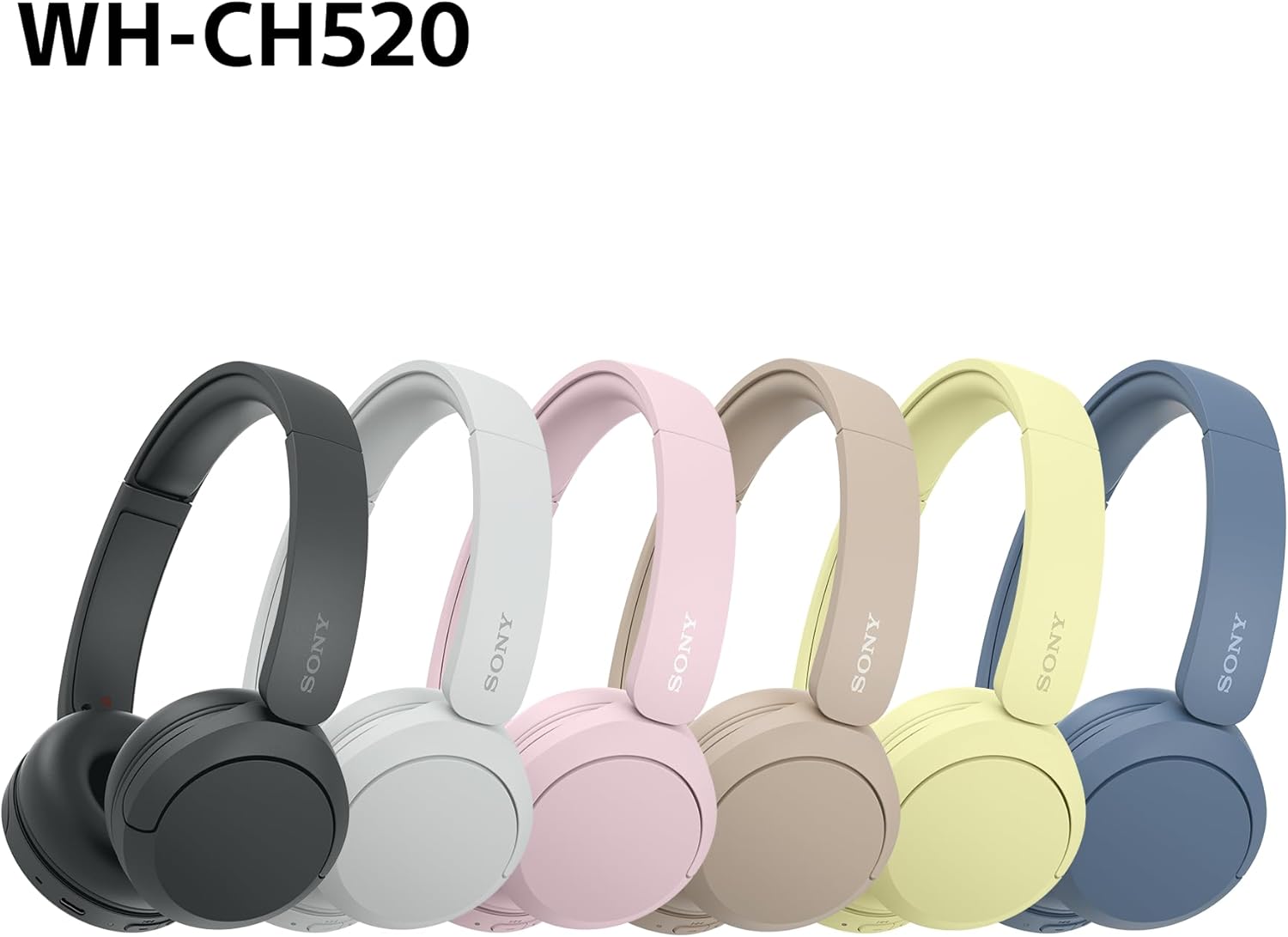 Sony - WH-CH520 - casque Bluetooth, micro, autonomie 50h, rose WH-CH520