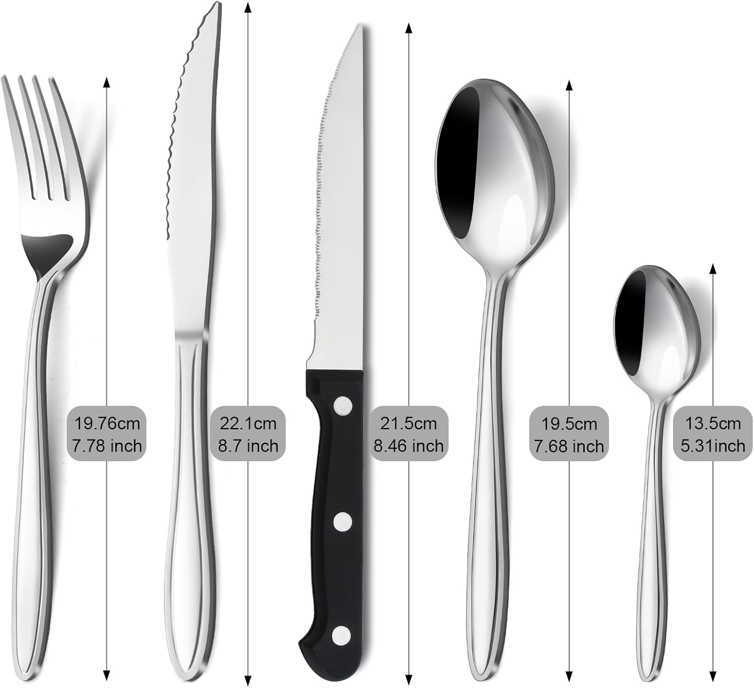 Hunnycook - set de couverts 30 pièces - acier inox, lave-vaisselle