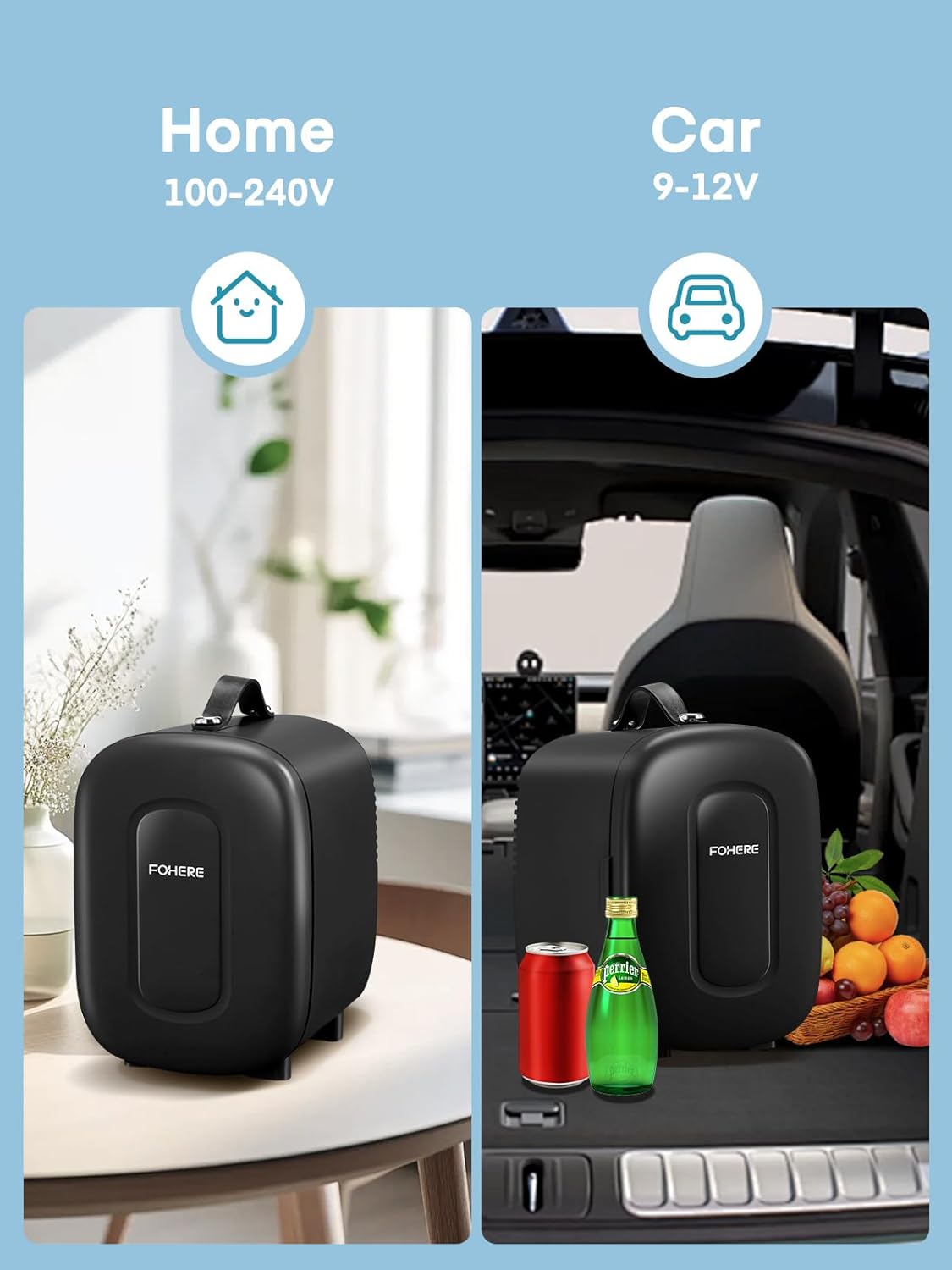 Mini frigo chambre 5L, USB/AC/DC, 6 canettes, portable, silencieux