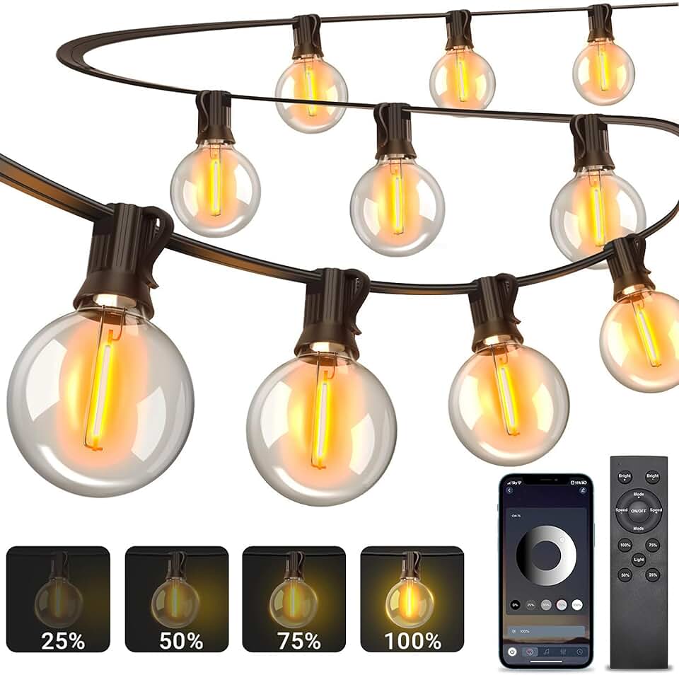 Guirlande lumineuse extérieure - 30m - dimmable, LED, télécommande, IP44, musique