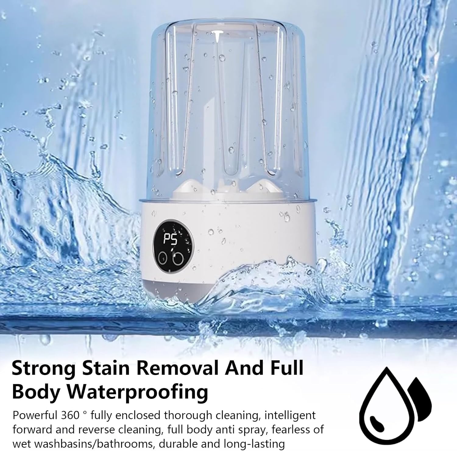 Mini machine à laver portable, 1L, 2 programmes, compacte, rechargeable