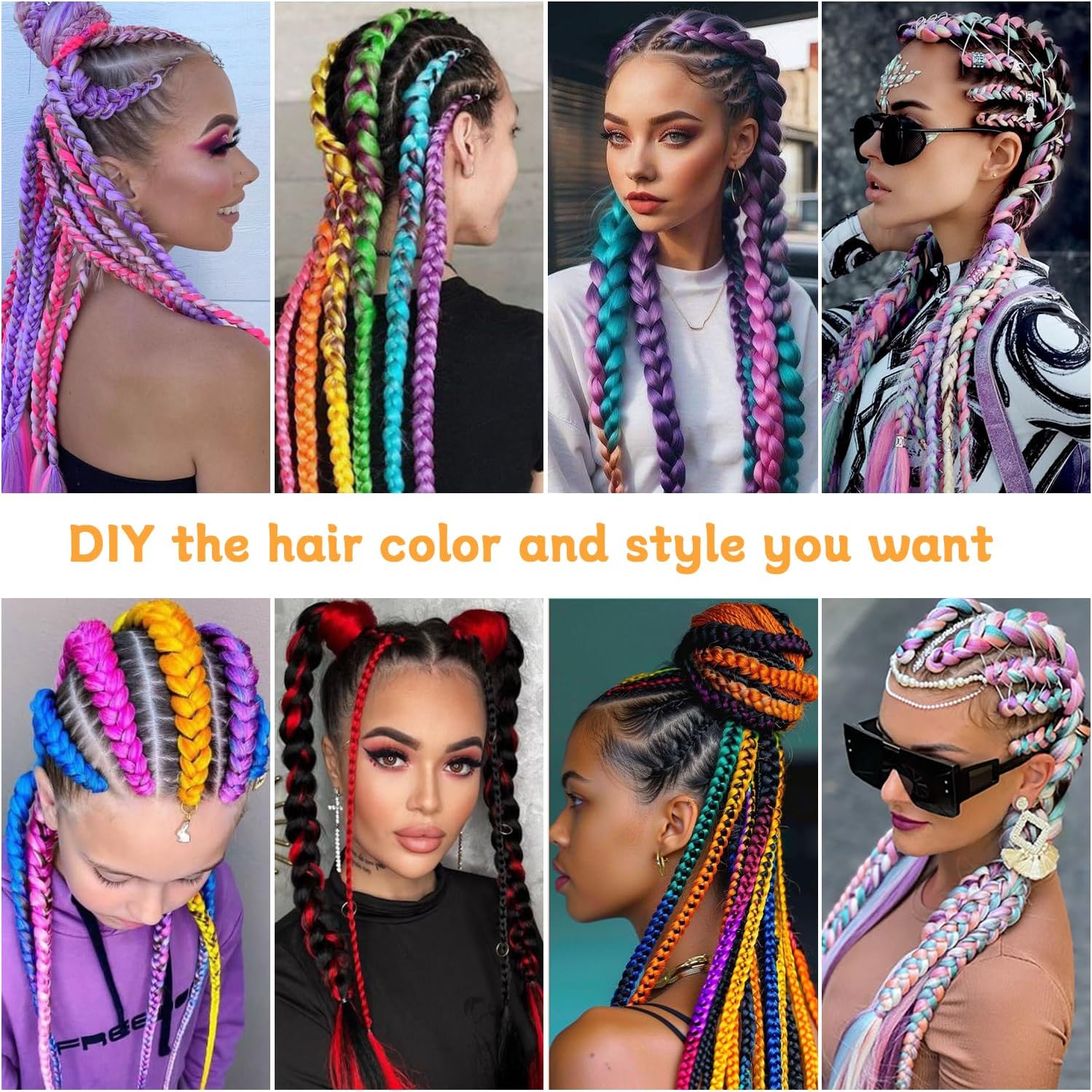 ShowJarlly - extensions synthétiques - 60 cm - tresses africaines