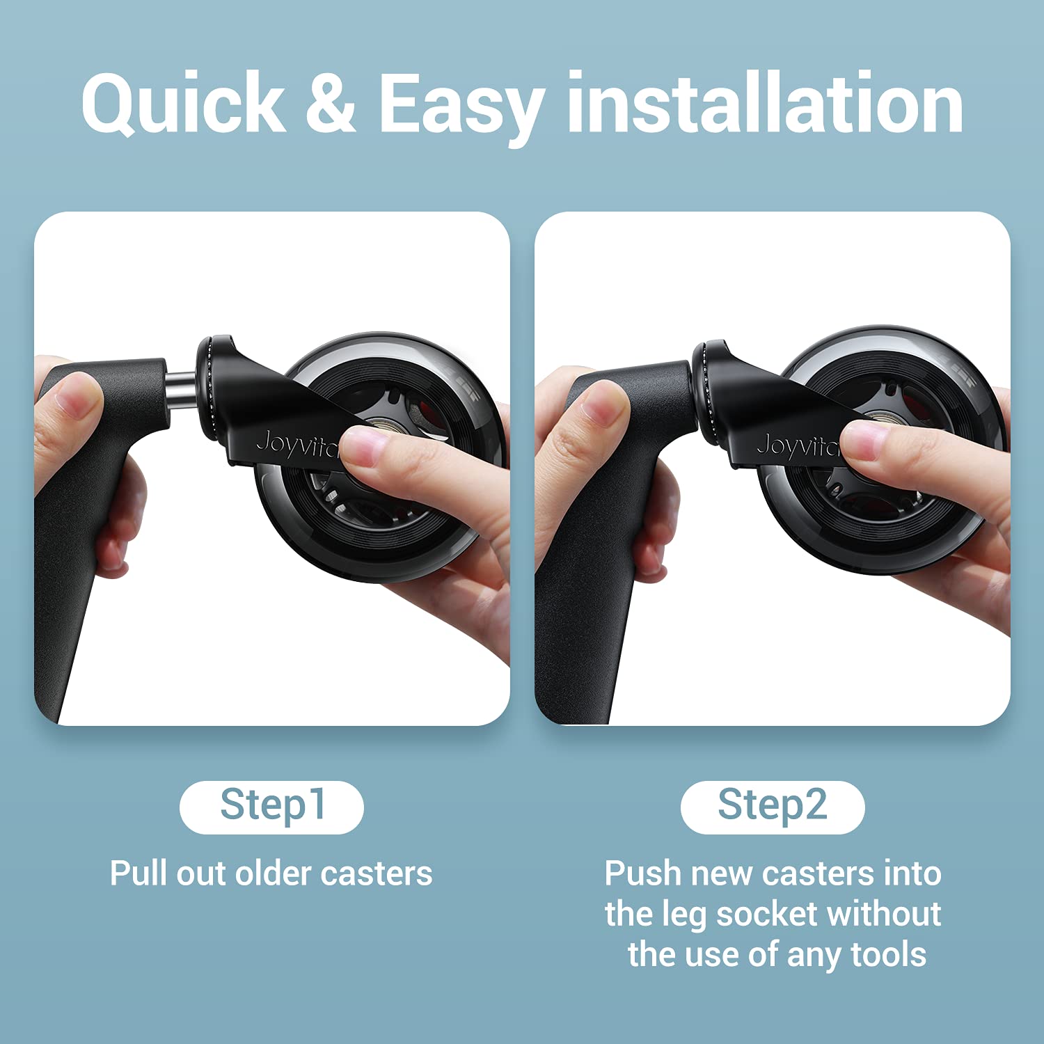 Roulettes de bureau - 5pcs - 11x22 mm - silencieuses, pivotantes, anti-rayures