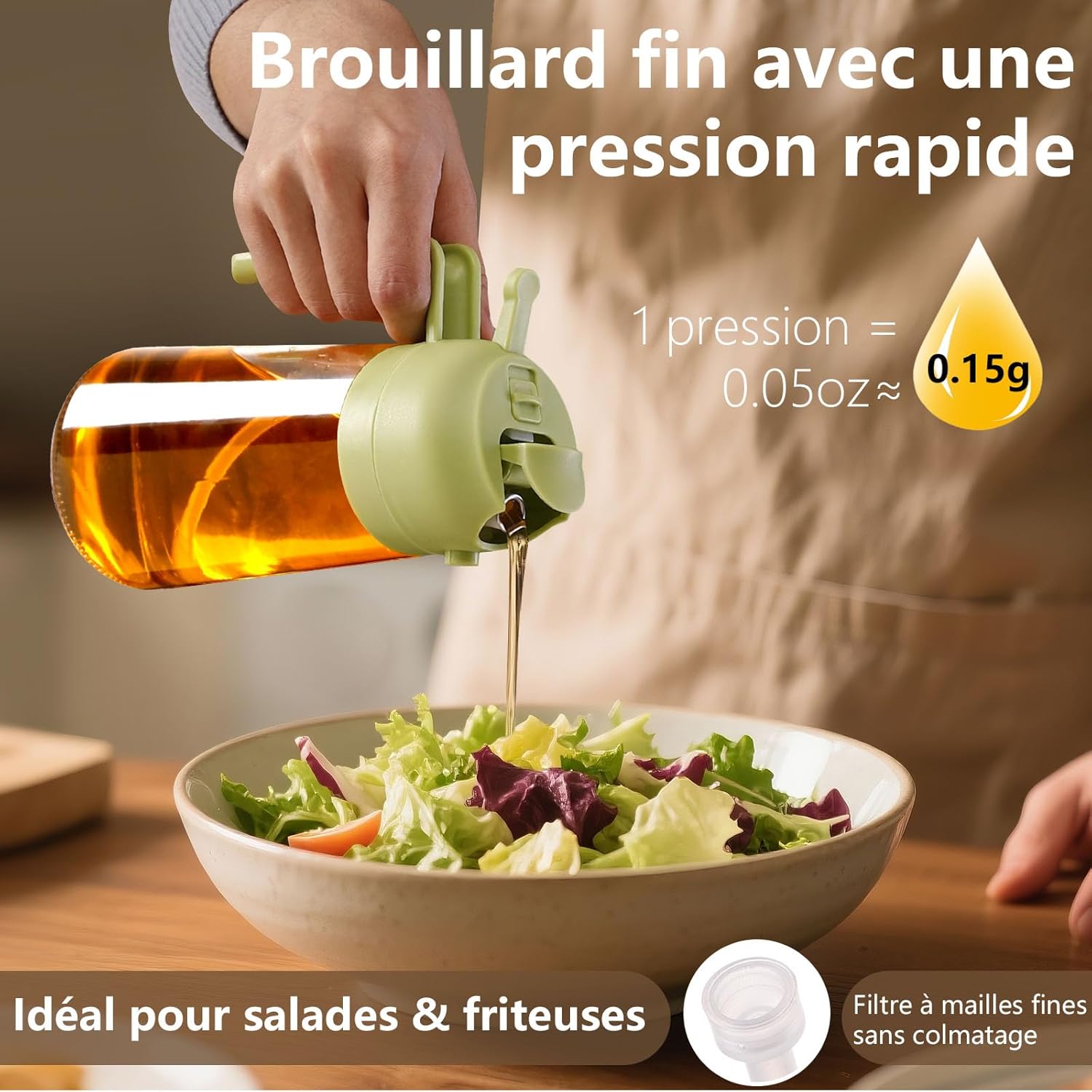 Spray Huile - Distributeur 470ml - double couleur - utilisation cuisine