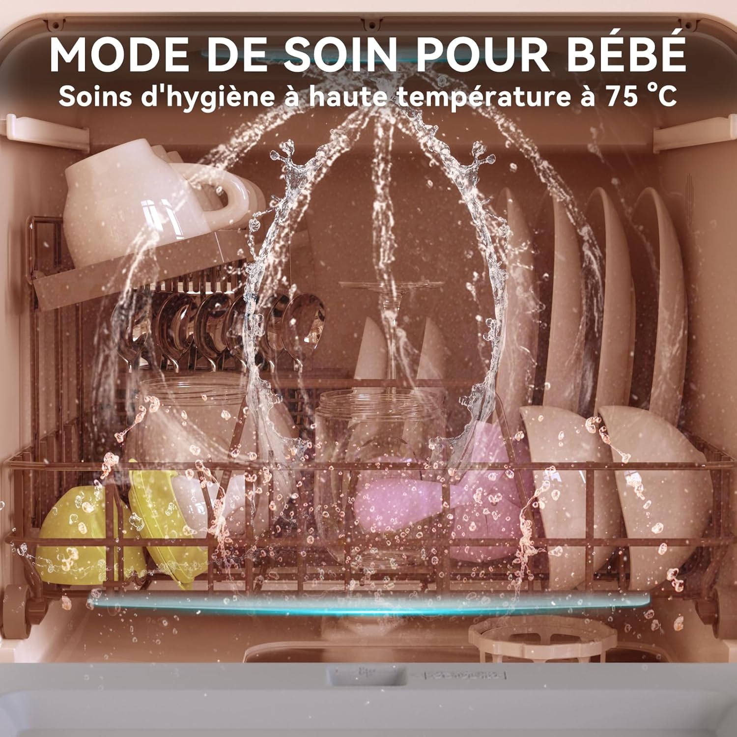 Hermitlux - lave-vaisselle table 5 couverts, 6 programmes, 5L, séchage 73h