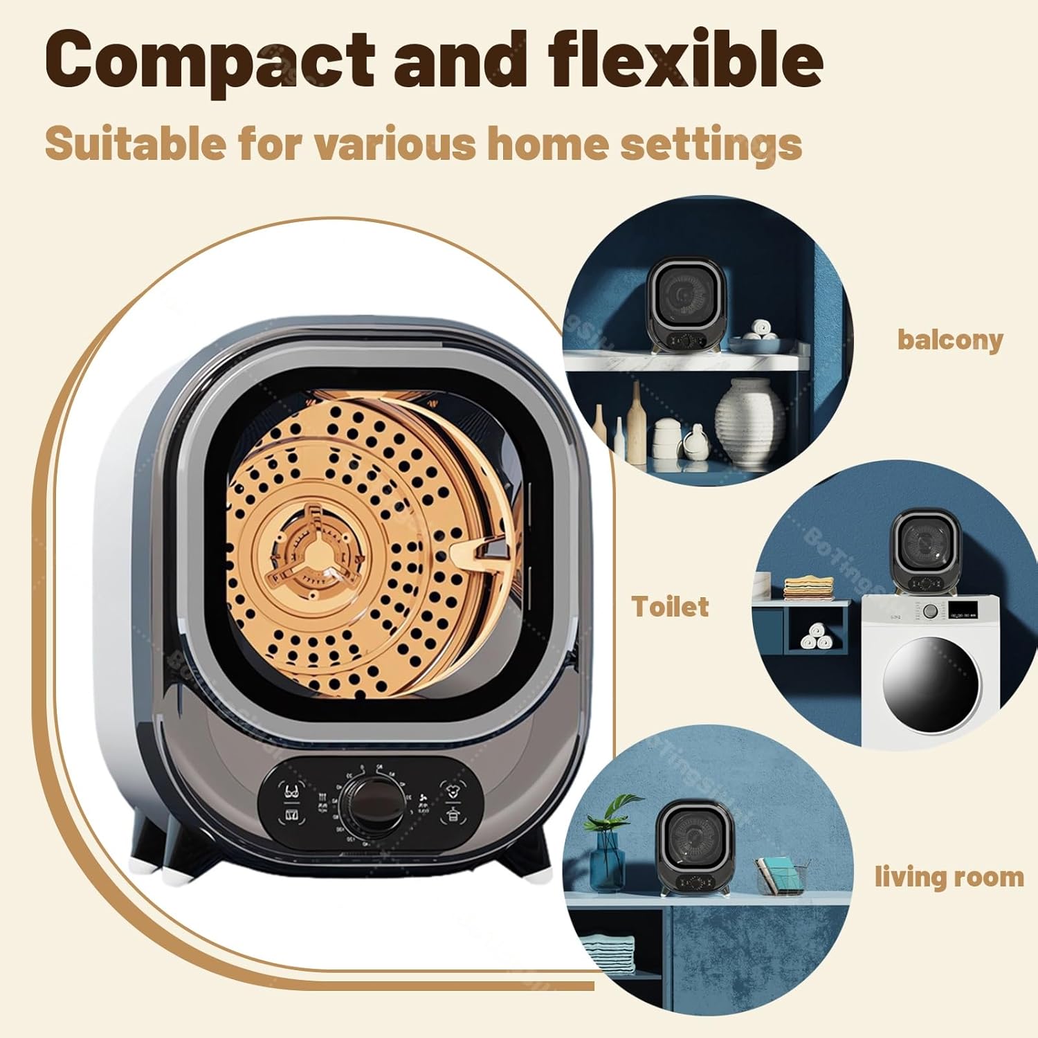 Sèche-linge condensateur portable, 0,8 kg, mini, faible bruit, compact