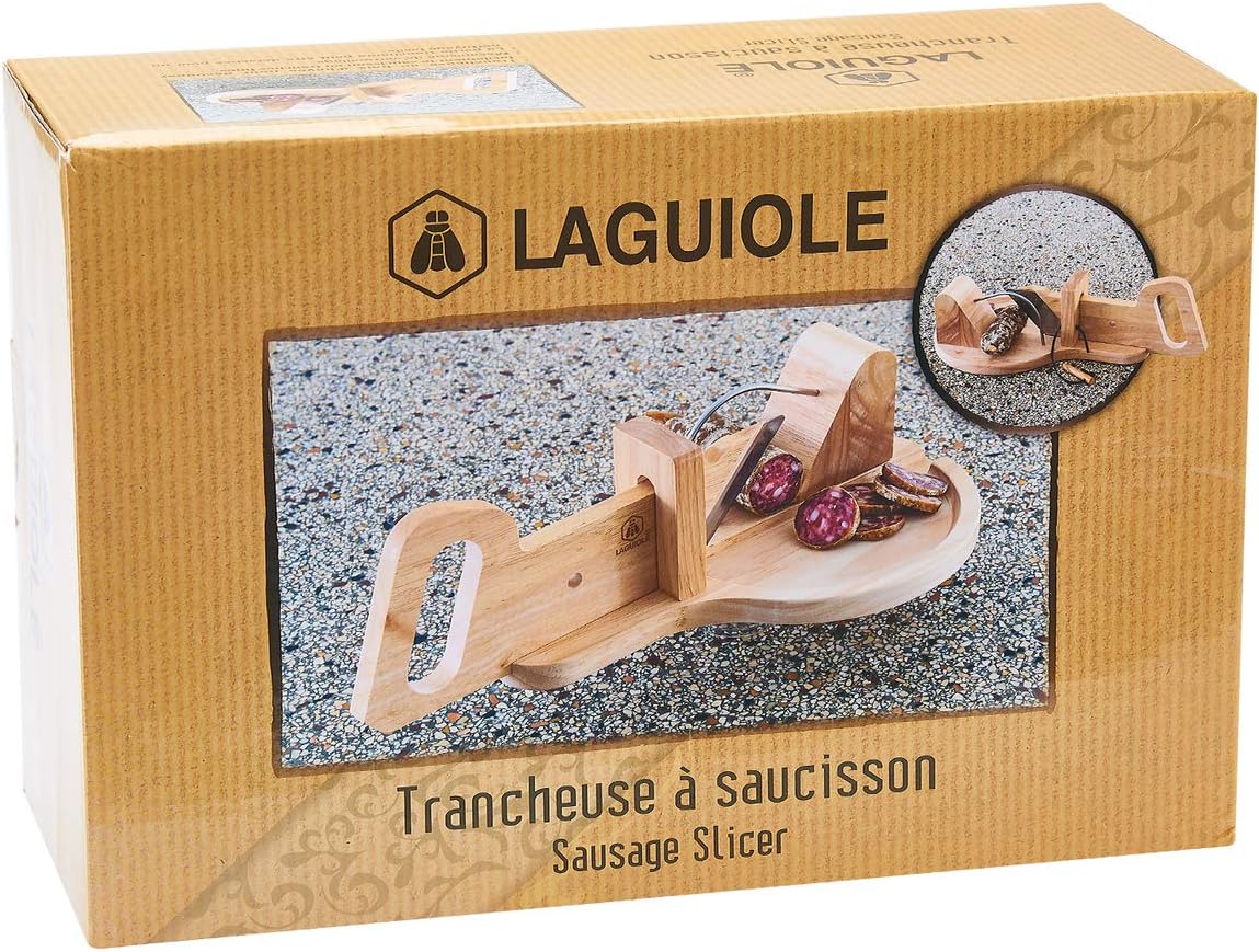 Laguiole - Trancheuse charcuterie compacte avec plateau bois, LAGUIOLE