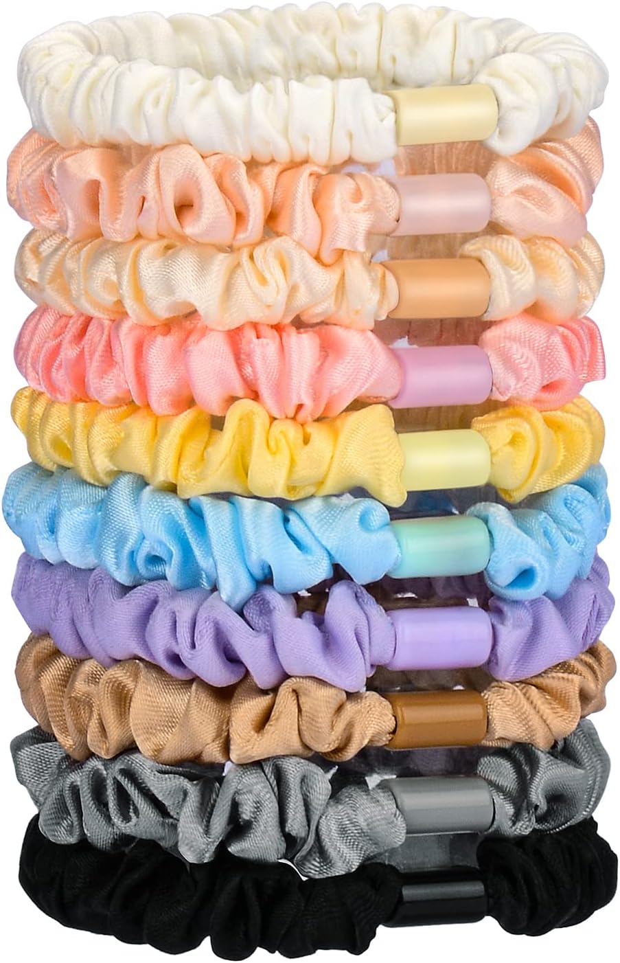 JessLab - élastiques cheveux satin - lot de 10 - doux et sans dommages