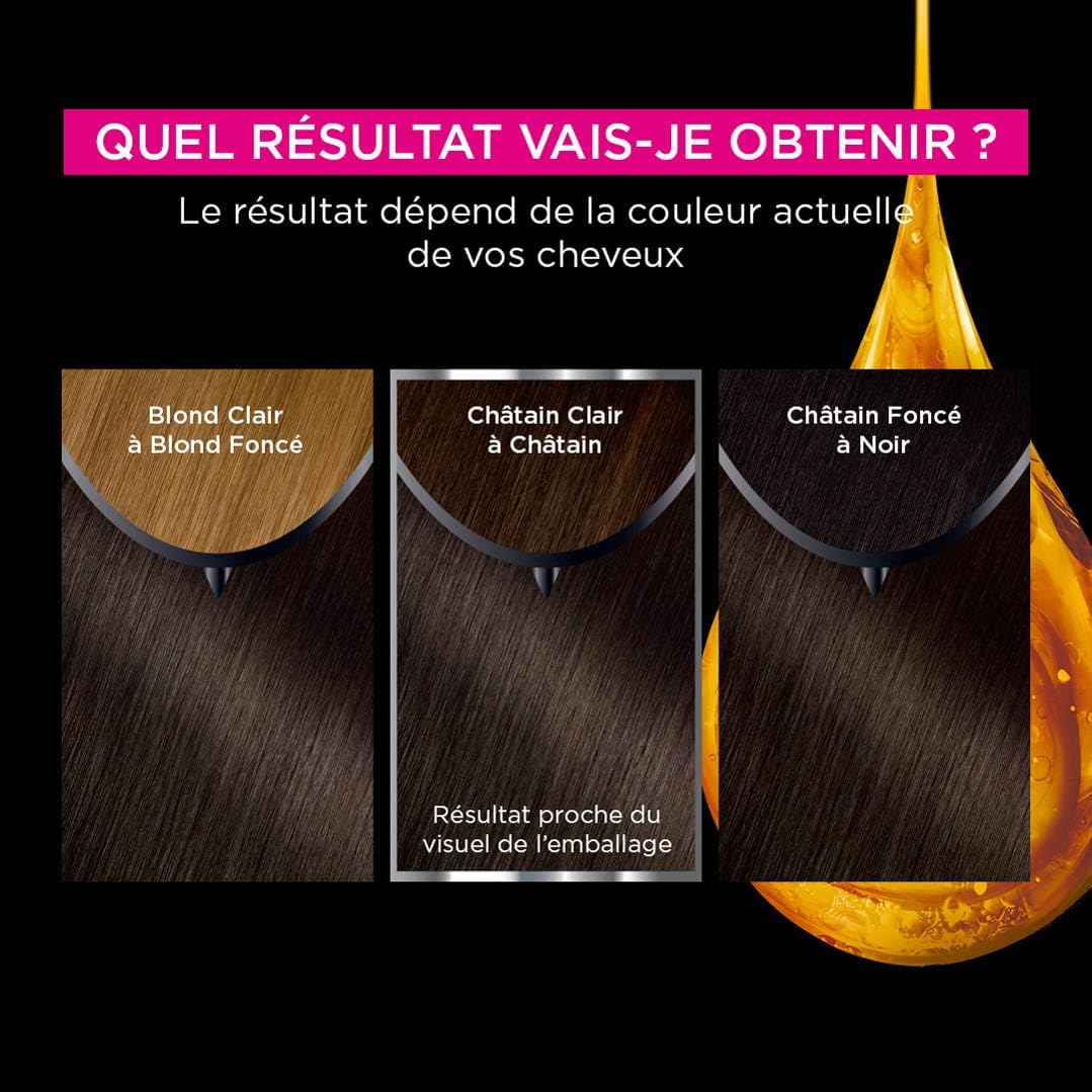 Garnier - Olia Coloration Permanente - 3.0 Châtain Foncé - Sans ammoniaque, huiles naturelles