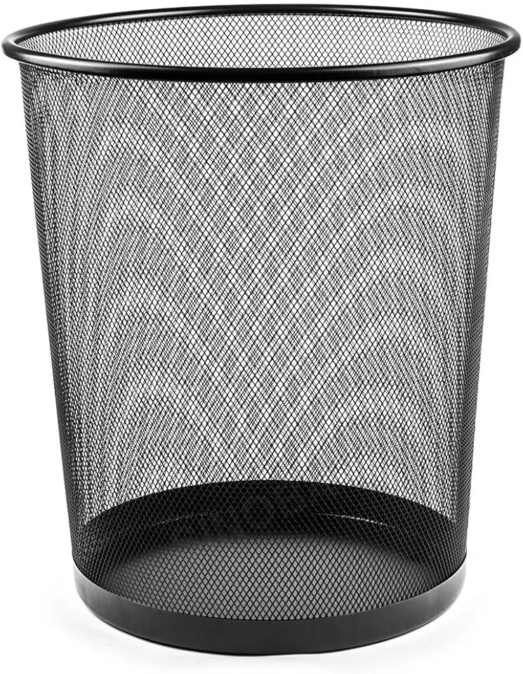 Corbeille à papier - fil métallique - 34 cm, 18L - couleur noire