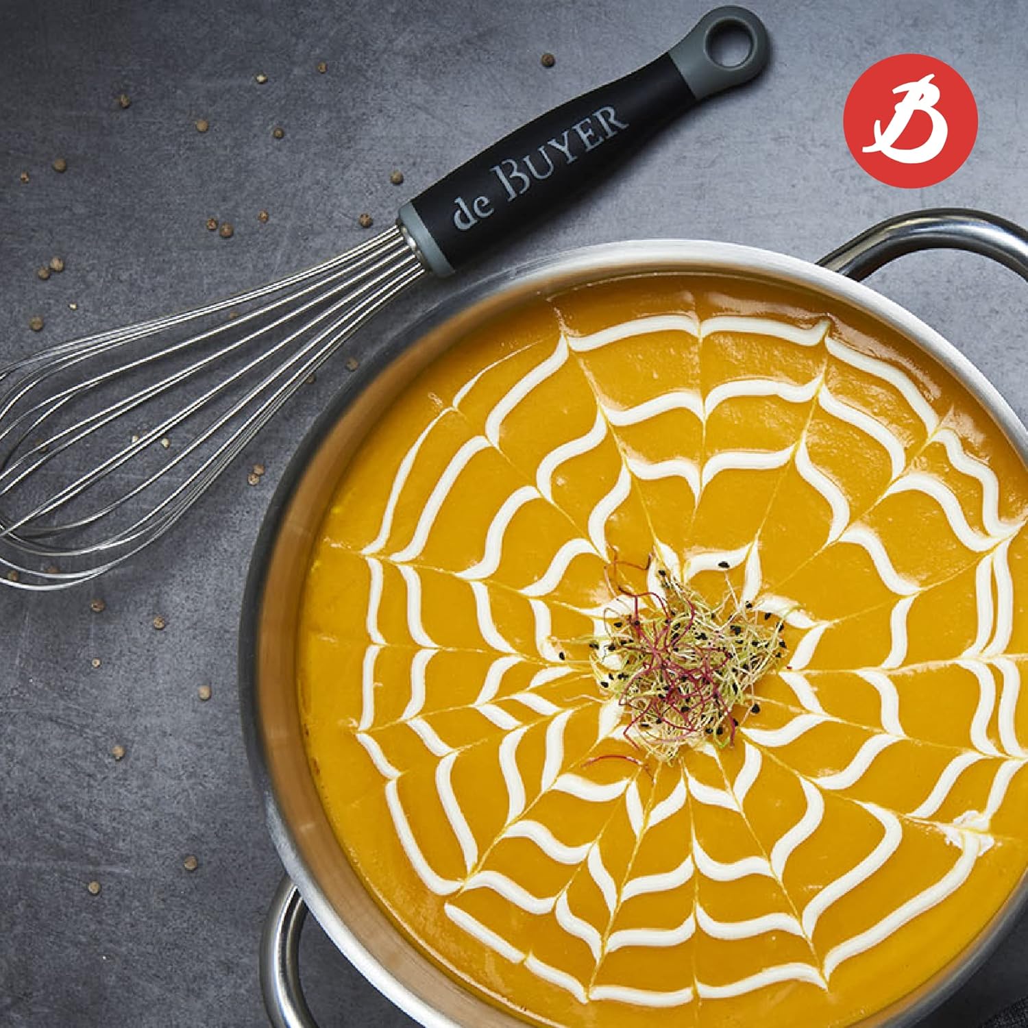 De Buyer - fouet professionnel inox - 26 cm - poignée ergonomique