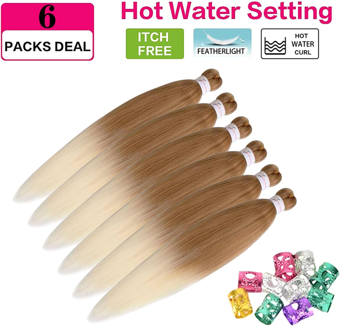 Rajout Cheveux Tressés - extensions blond ombre 30