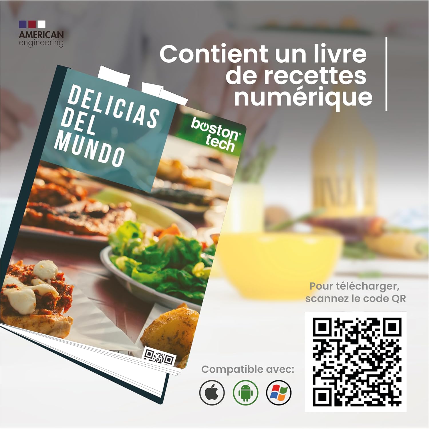 Boston Tech - balance numérique inox 5kg, LCD, étanche, tare, HK105