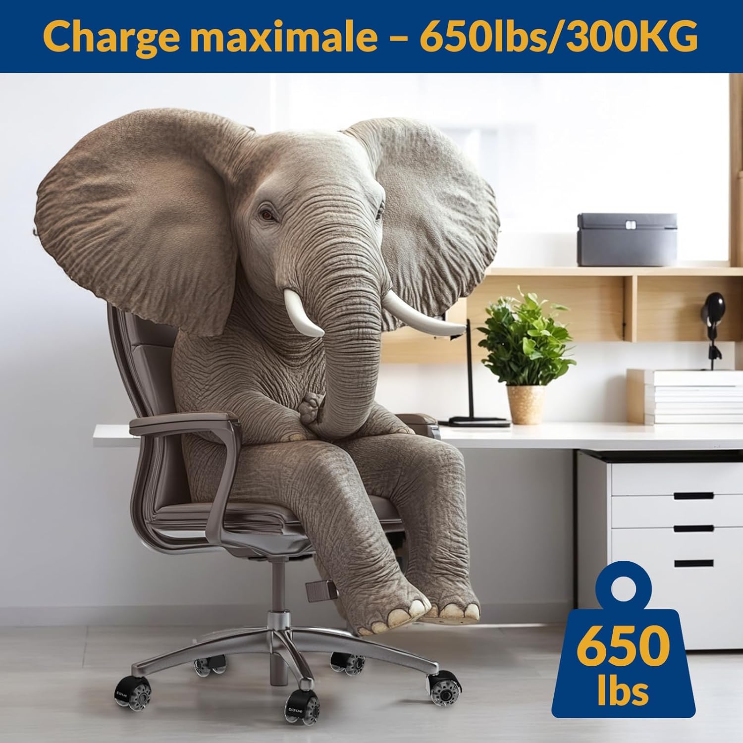 COSYLAND - roulettes bureau, 11x22mm, silencieuses, 300kg, 5pcs