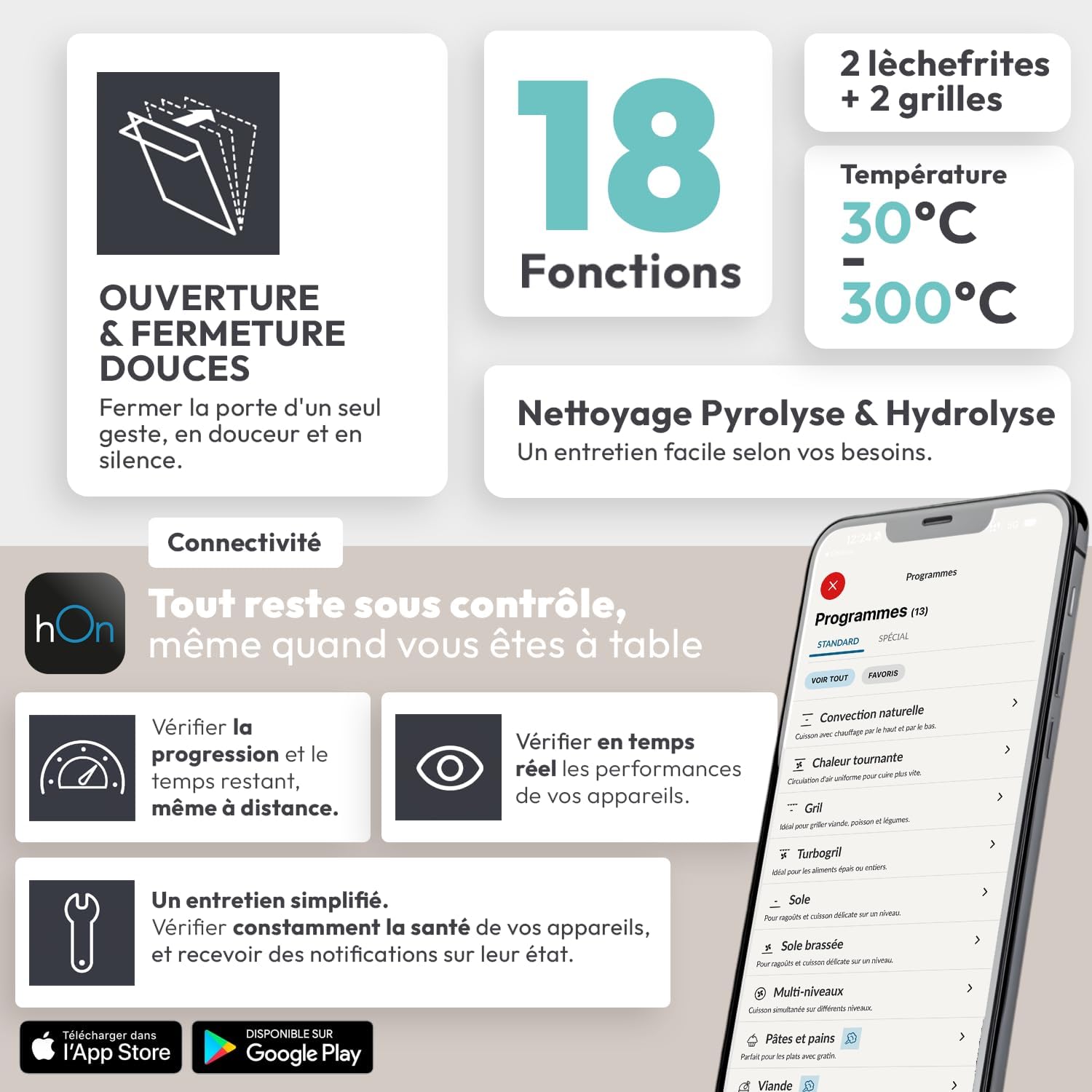 Candy - Four encastrable série pyrolyse 78L, 6 modes, tactile, A++ - 59,5x59,5x56,8 cm