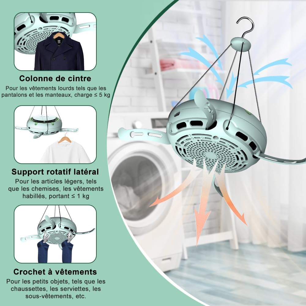 TIANG - Mini sèche-linge portable - compact - réglage multifonction, idéal voyage
