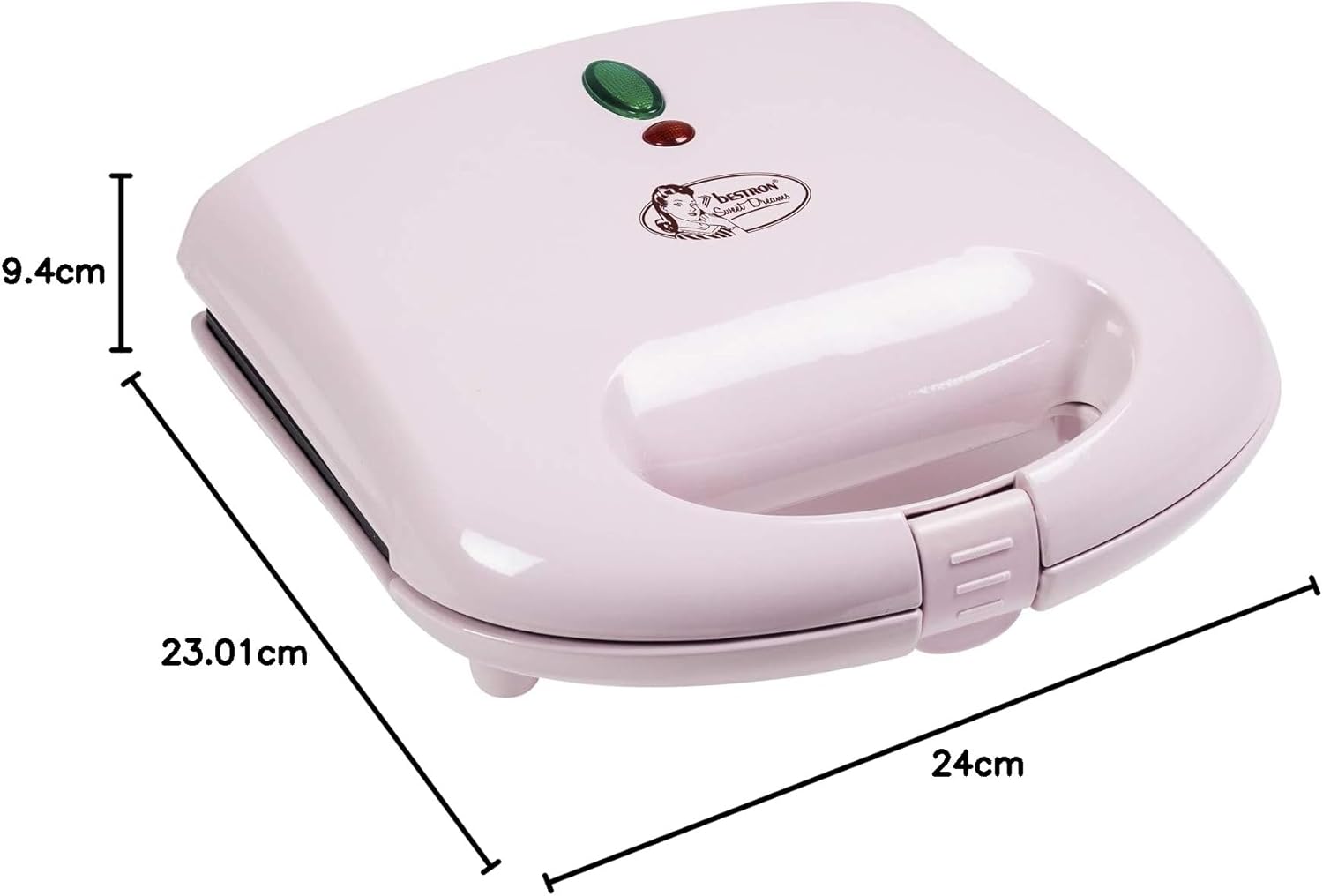 Bestron - Gaufrier rétro, 700W, antiadhésif, rose, gaufres Bruxelles
