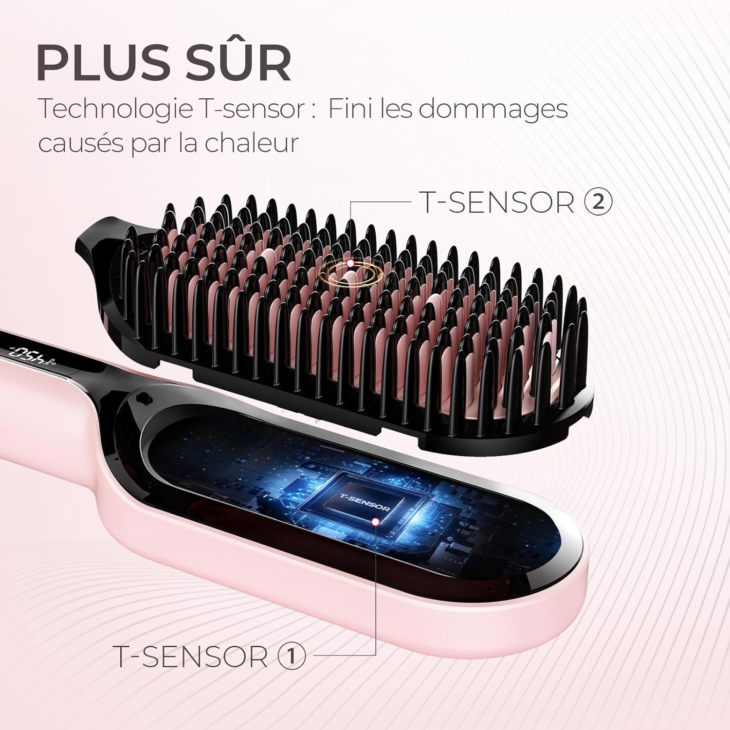 TYMO - Ionic Plus - brosse lissante - 16 températures, écran LCD, double tension