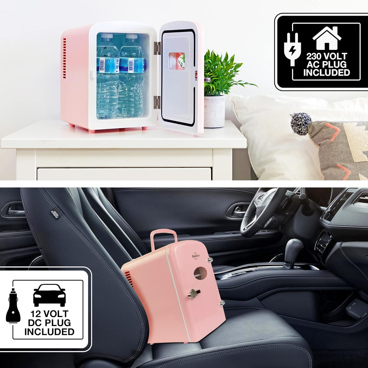 Koolatron - mini frigo Coca Cola 4L, 6 canettes, portable, rose