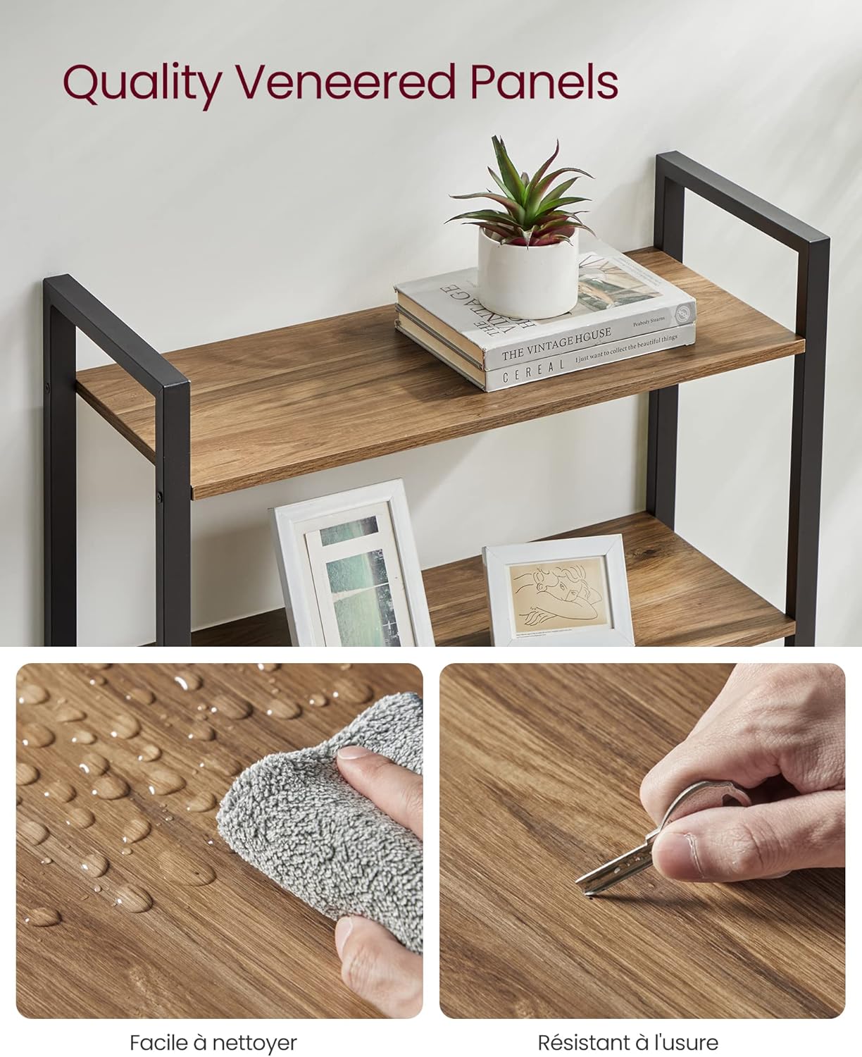 VASAGLE - étagère industrielle 6 niveaux - 30x80x186 cm - rangement robuste LLS082B48