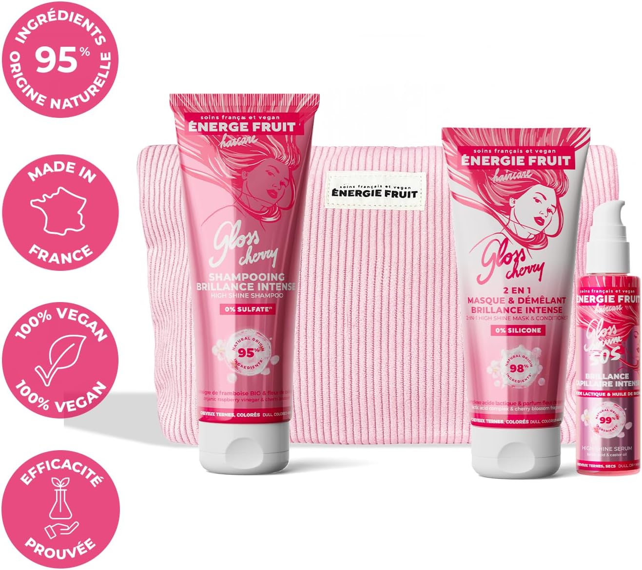 ENERGIE FRUIT - Coffret Routine Gloss - 3 soins cheveux ternes - éclat et brillance intense